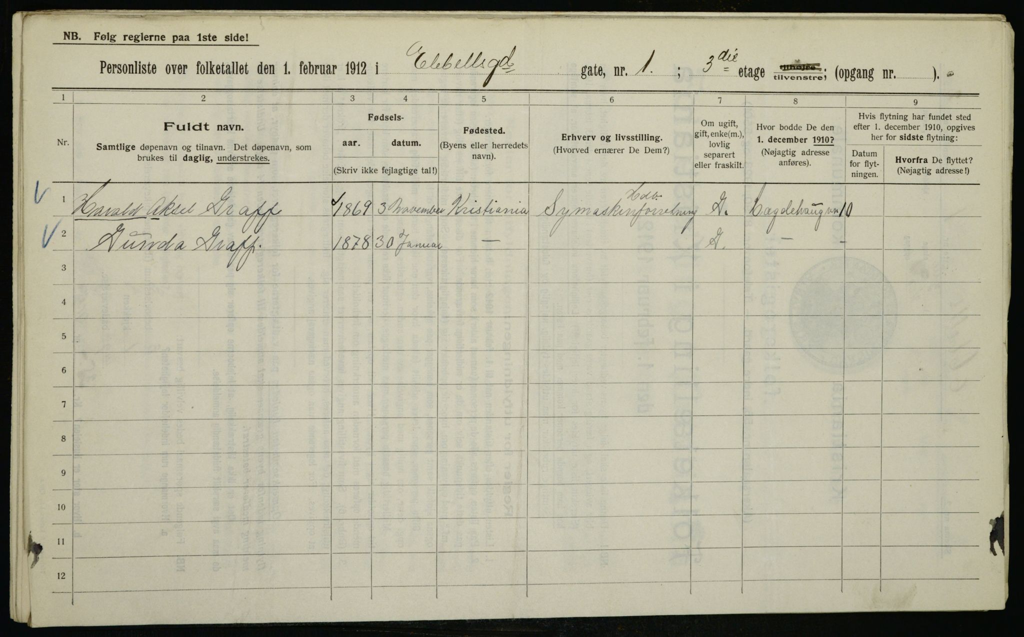 OBA, Municipal Census 1912 for Kristiania, 1912, p. 17969