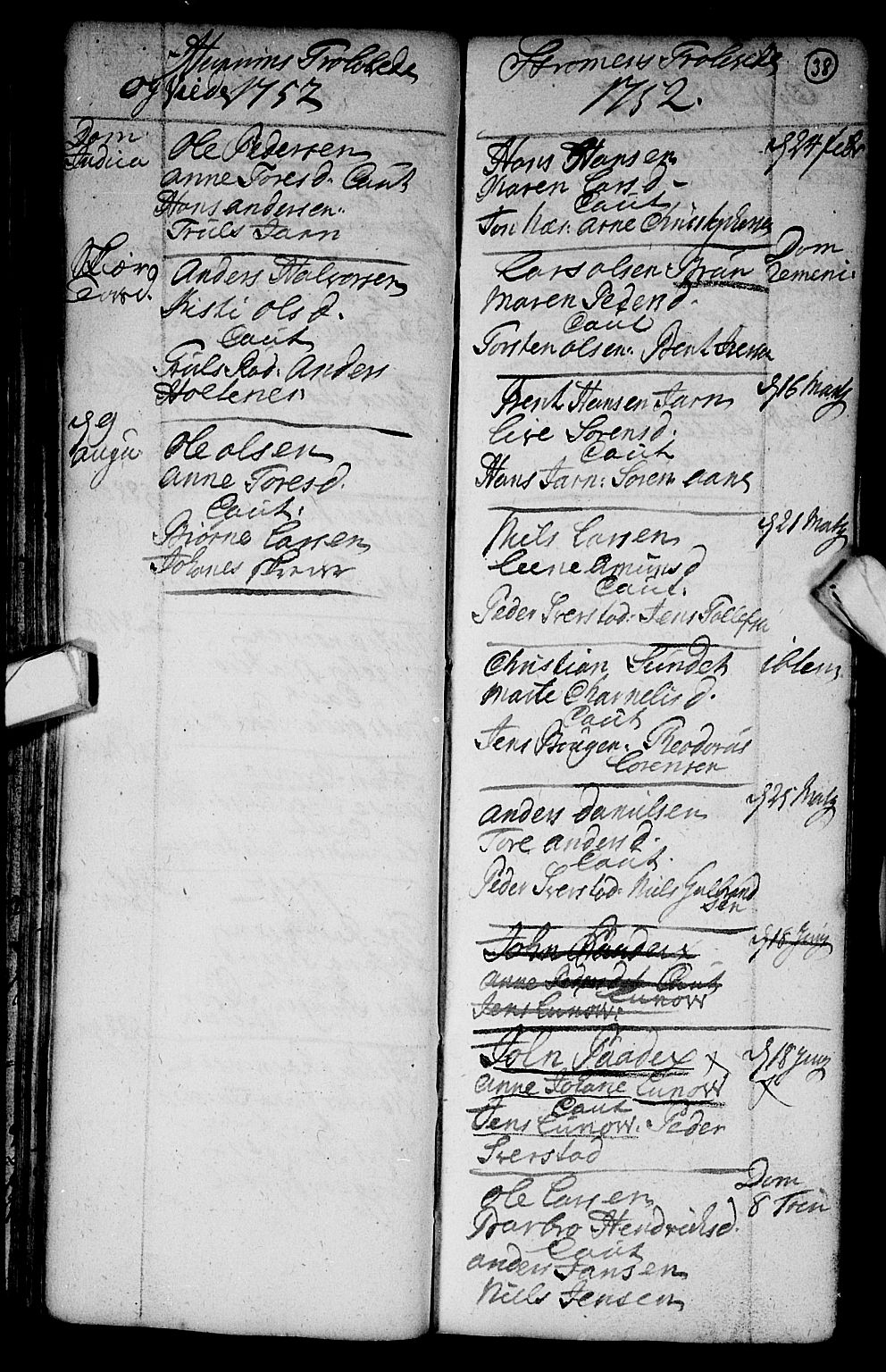 Hurum kirkebøker, AV/SAKO-A-229/F/Fa/L0003: Parish register (official) no. 3, 1733-1757, p. 38