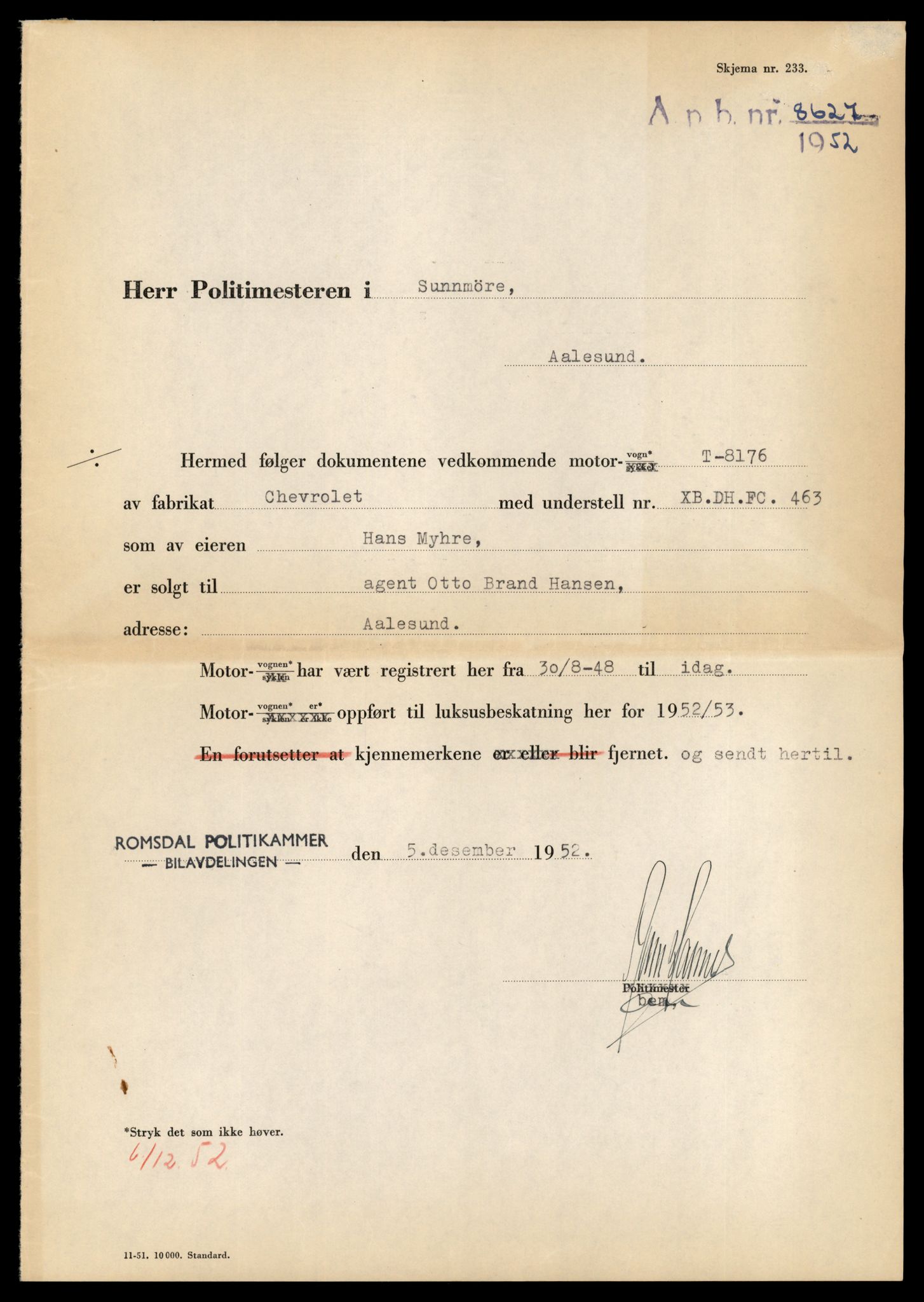Møre og Romsdal vegkontor - Ålesund trafikkstasjon, AV/SAT-A-4099/F/Fe/L0042: Registreringskort for kjøretøy T 13906 - T 14079, 1927-1998, p. 2219