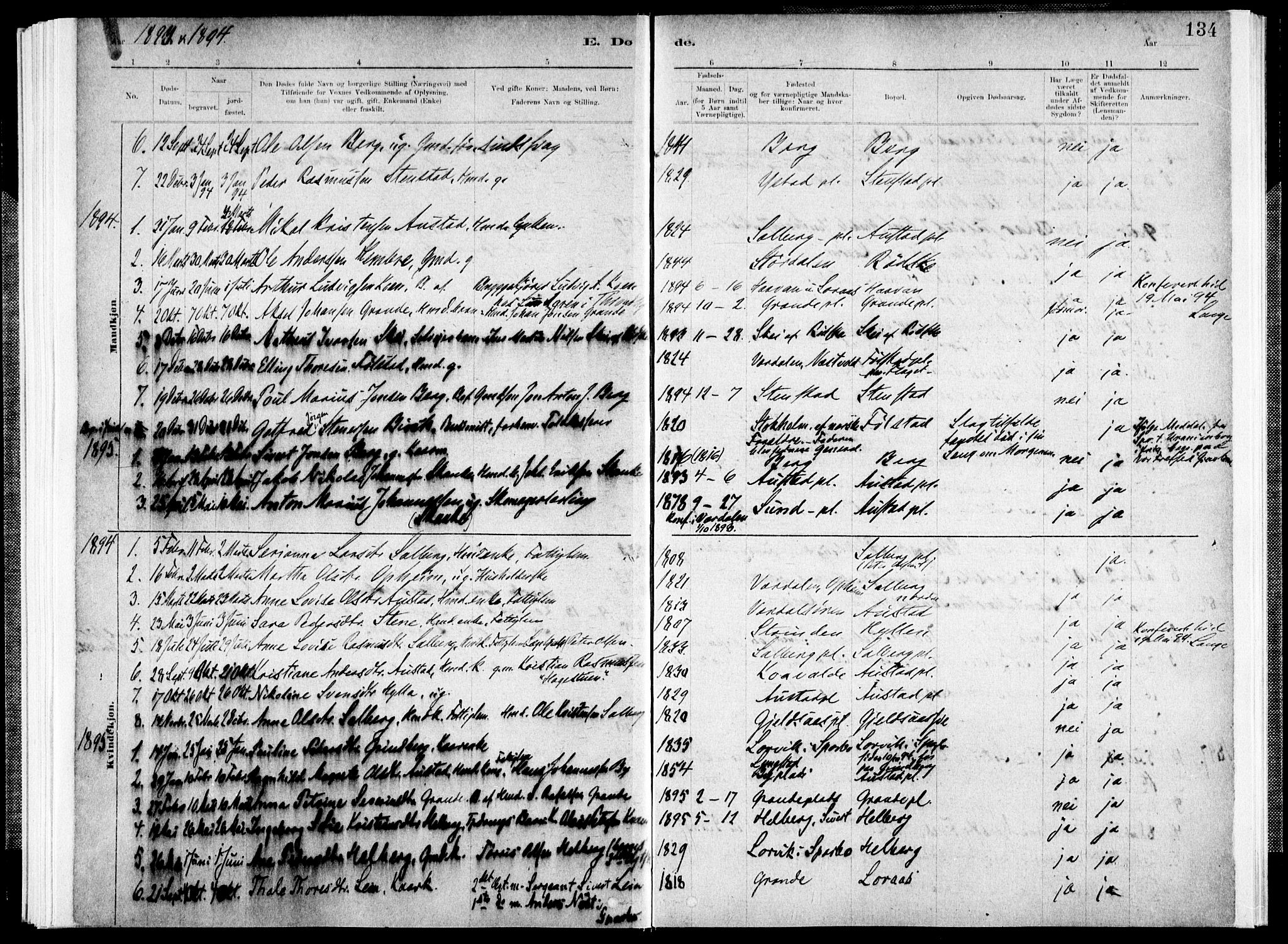 Ministerialprotokoller, klokkerbøker og fødselsregistre - Nord-Trøndelag, SAT/A-1458/731/L0309: Parish register (official) no. 731A01, 1879-1918, p. 134