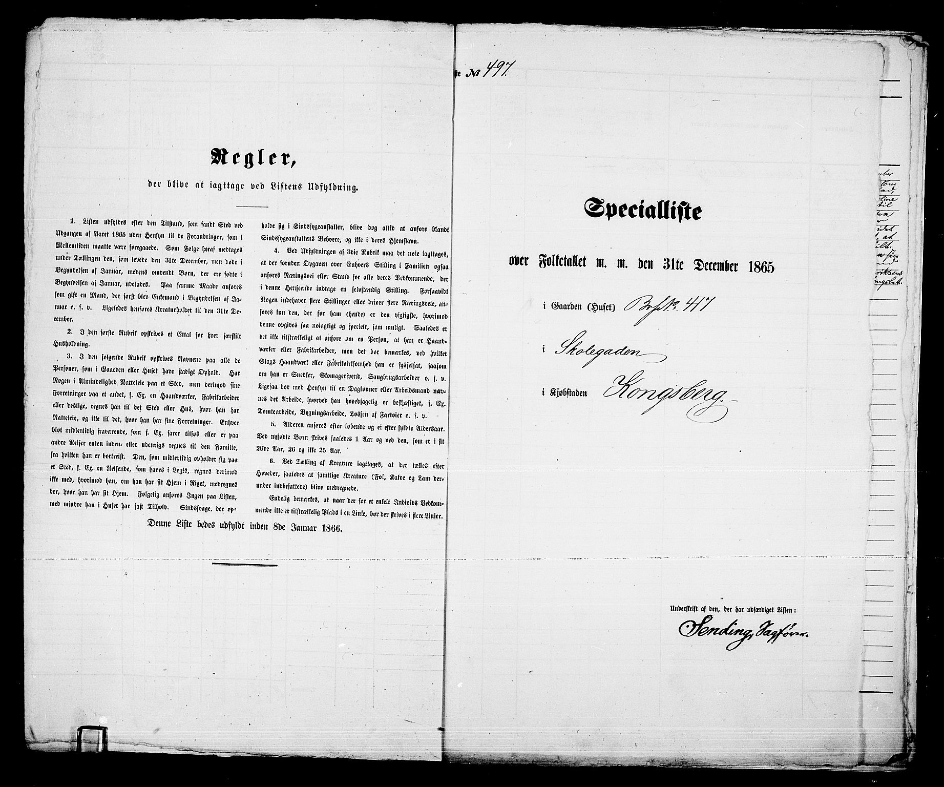 RA, 1865 census for Kongsberg/Kongsberg, 1865, p. 1003