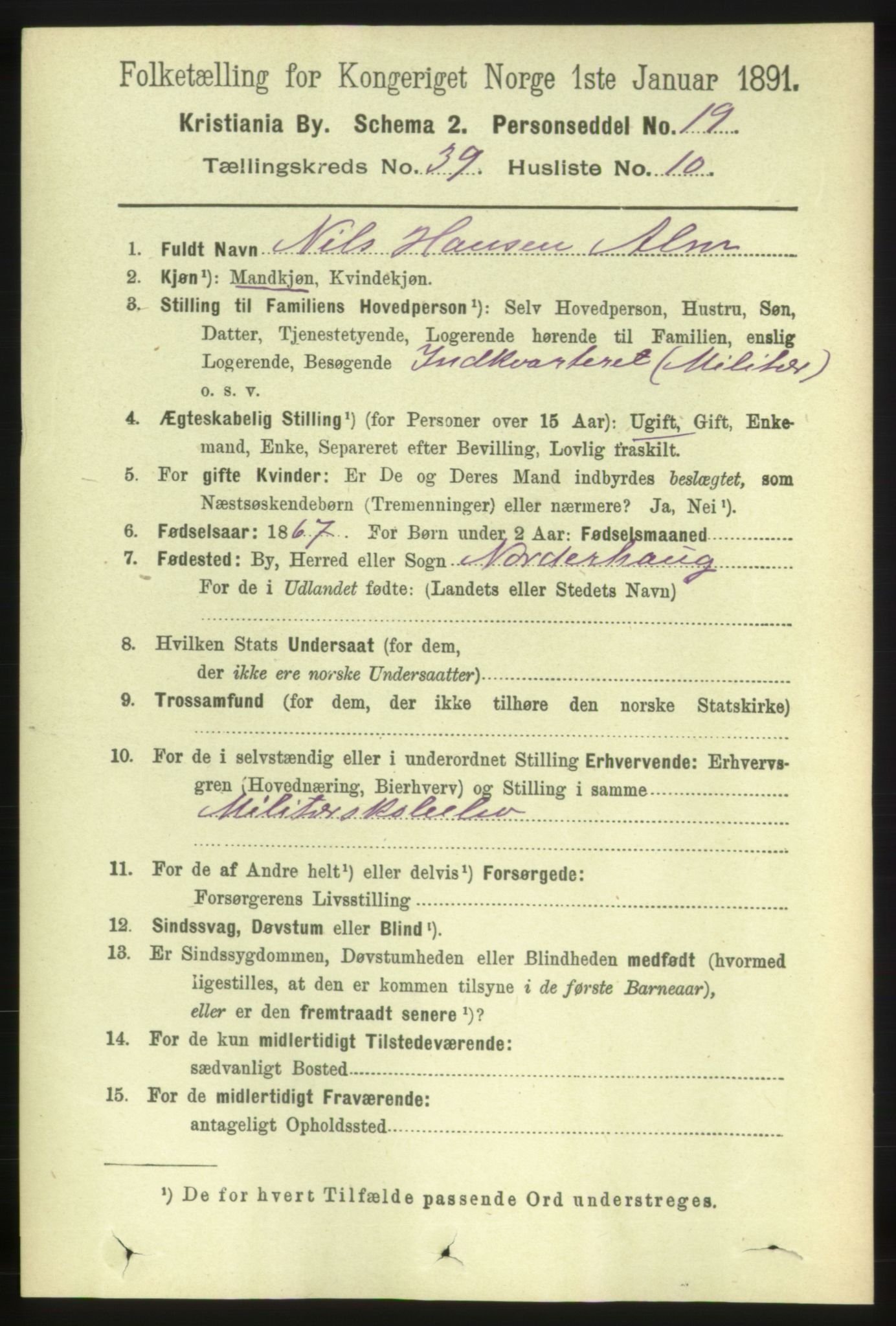 RA, 1891 census for 0301 Kristiania, 1891, p. 22174