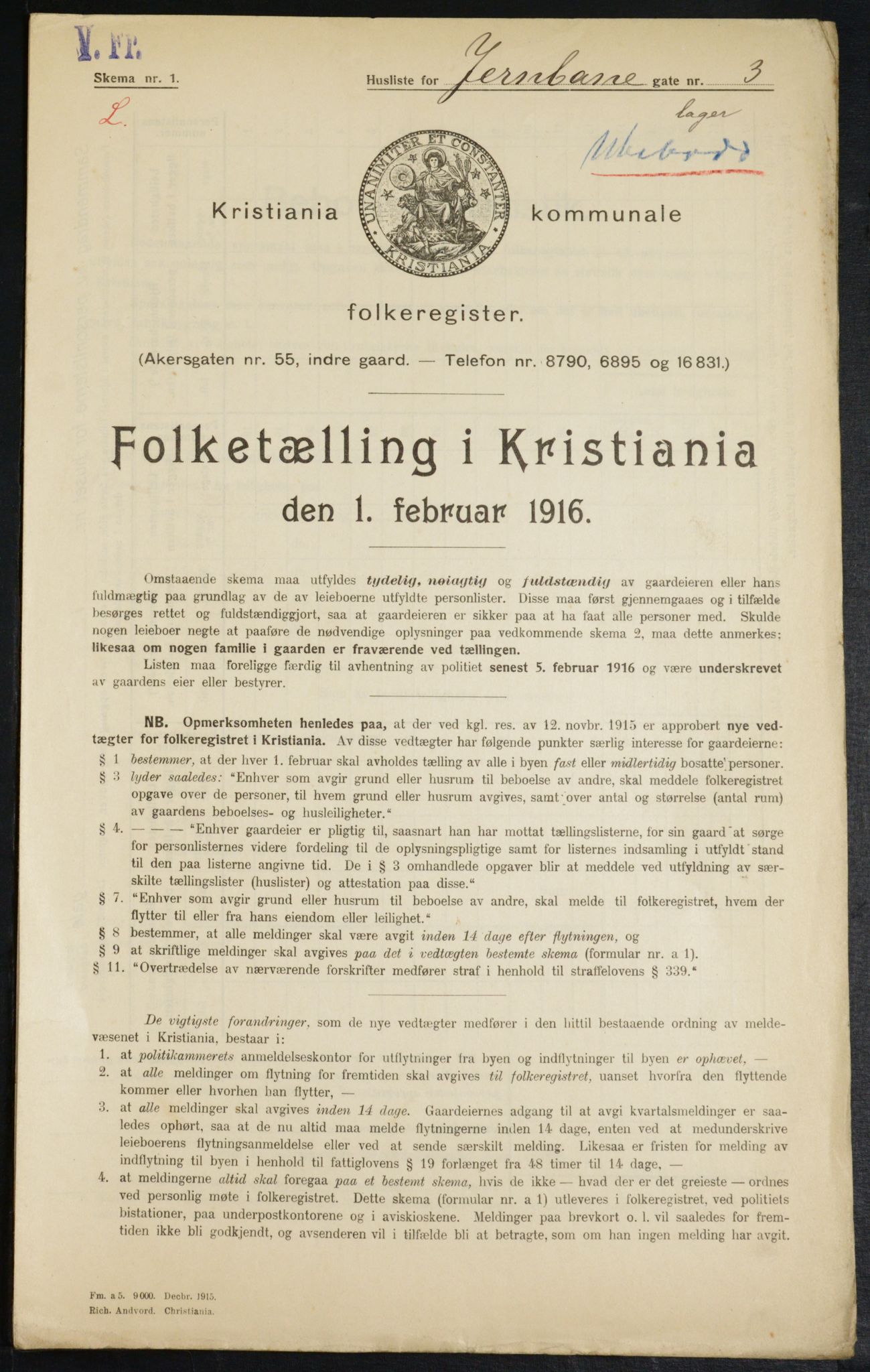 OBA, Municipal Census 1916 for Kristiania, 1916, p. 47891