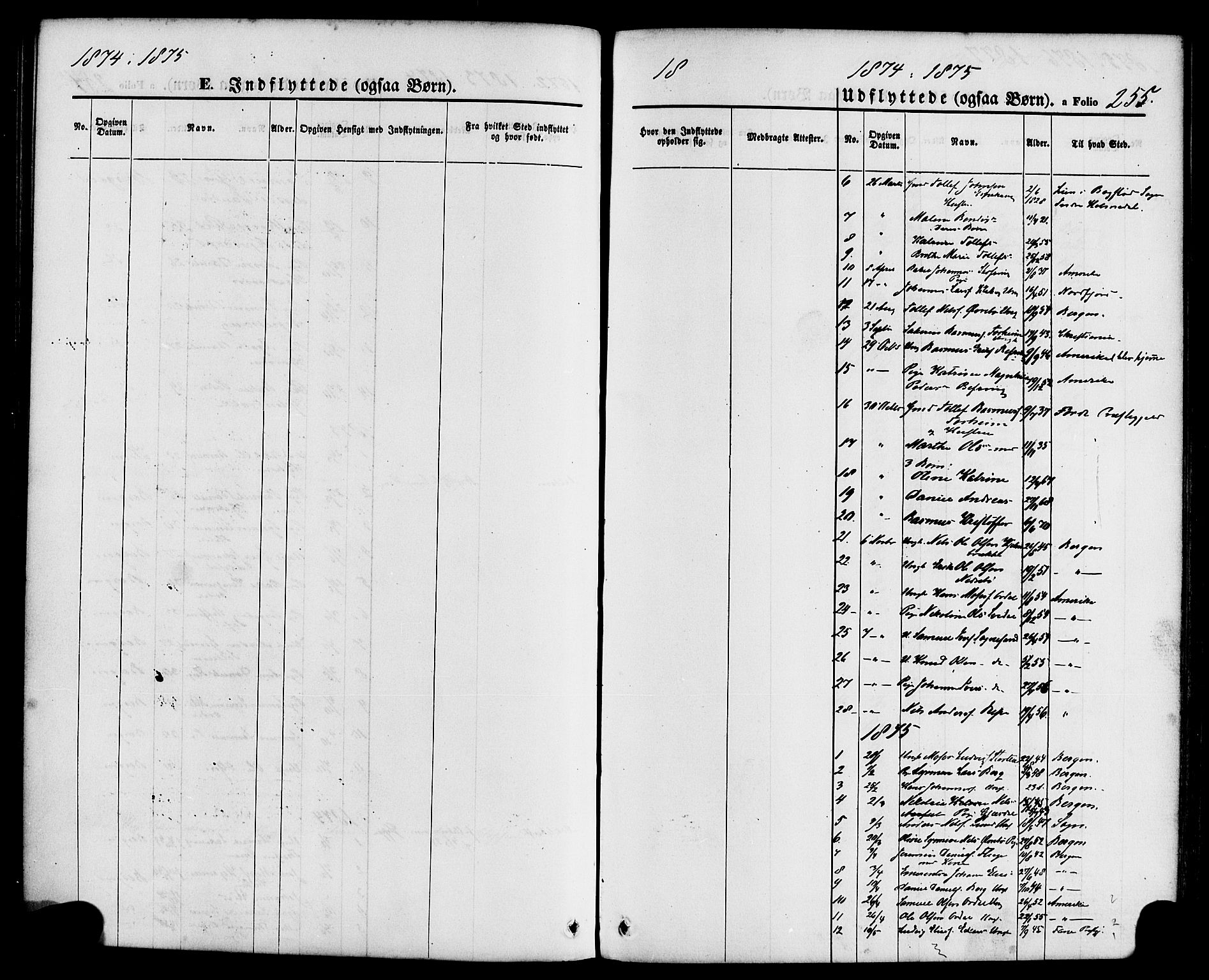 Jølster sokneprestembete, SAB/A-80701/H/Haa/Haaa/L0011: Parish register (official) no. A 11, 1866-1881, p. 255