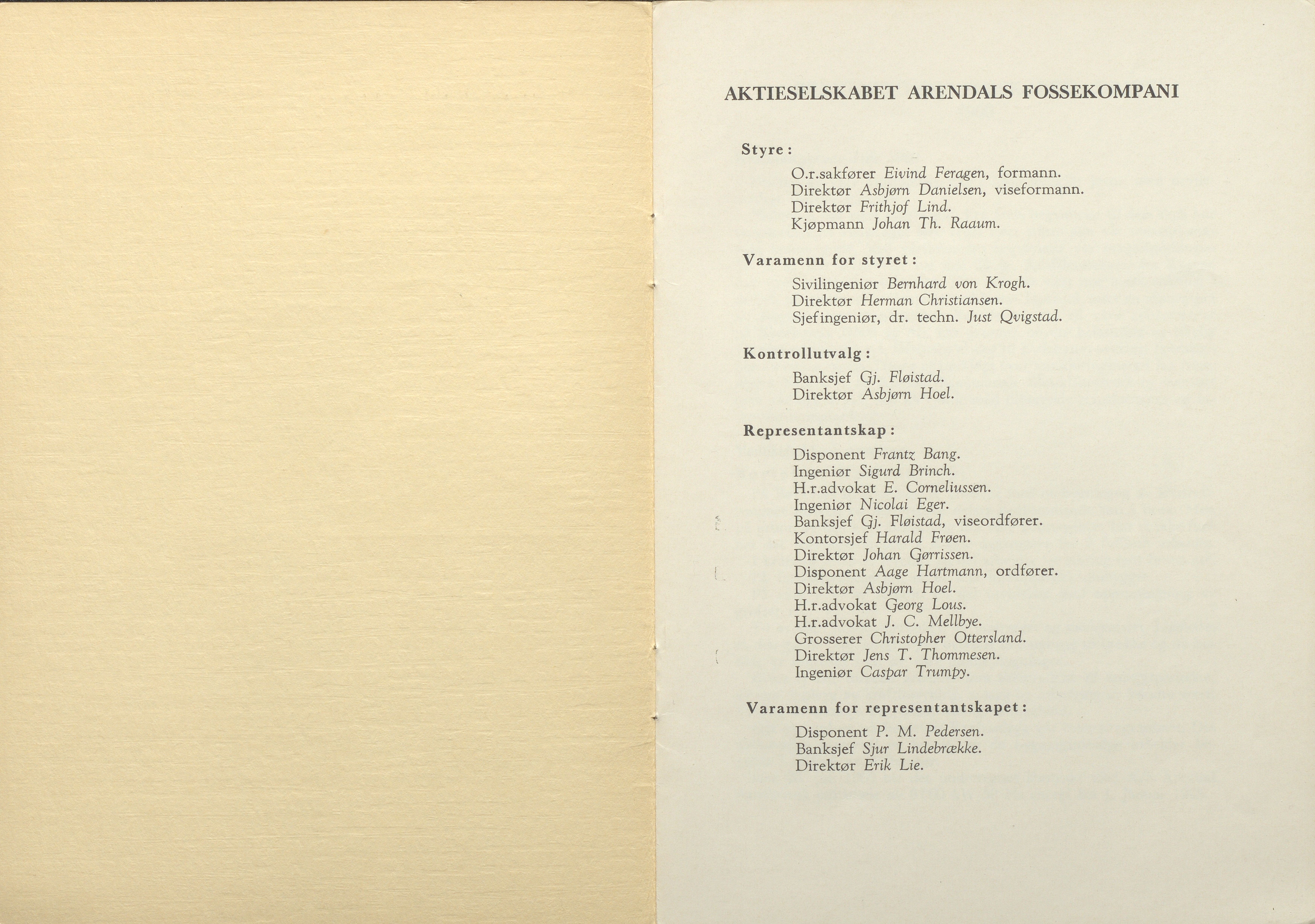 Arendals Fossekompani, AAKS/PA-2413/X/X01/L0001/0012: Beretninger, regnskap, balansekonto, gevinst- og tapskonto / Beretning, regnskap 1945 - 1962, 1945-1962, p. 94