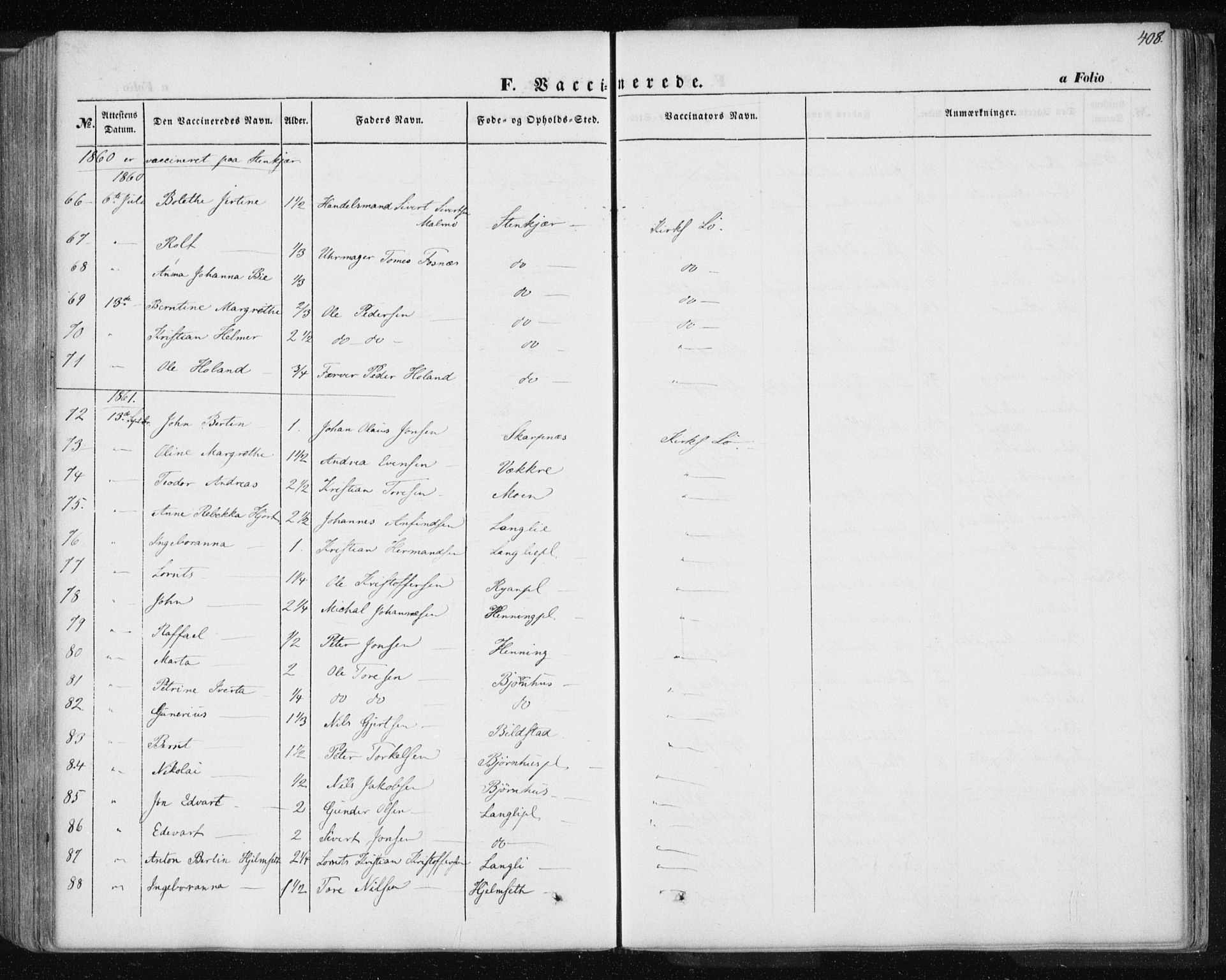 Ministerialprotokoller, klokkerbøker og fødselsregistre - Nord-Trøndelag, AV/SAT-A-1458/735/L0342: Parish register (official) no. 735A07 /1, 1849-1862, p. 408