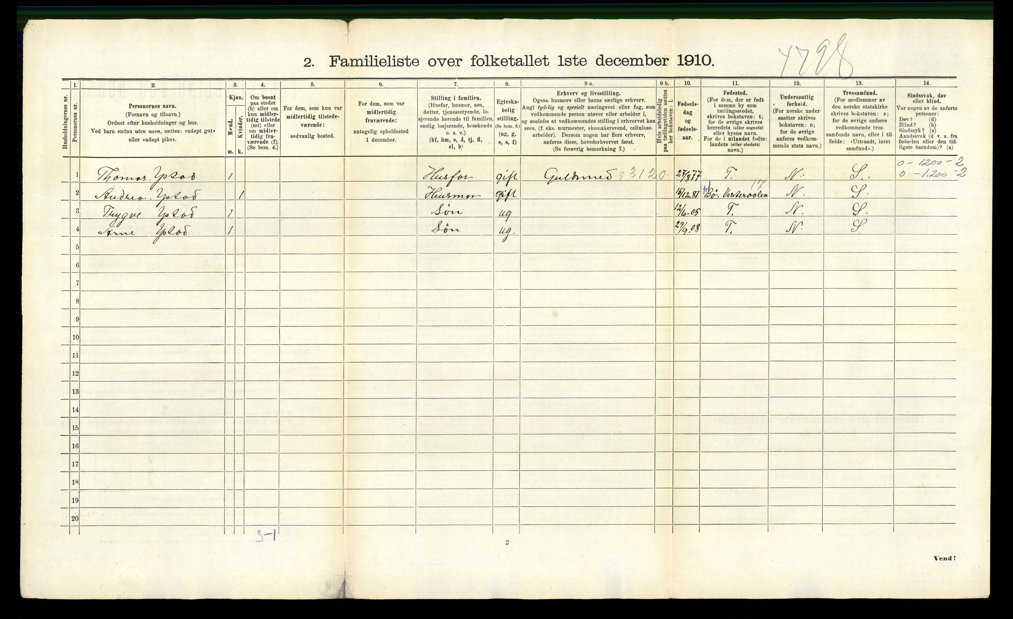 RA, 1910 census for Steinkjer, 1910, p. 295