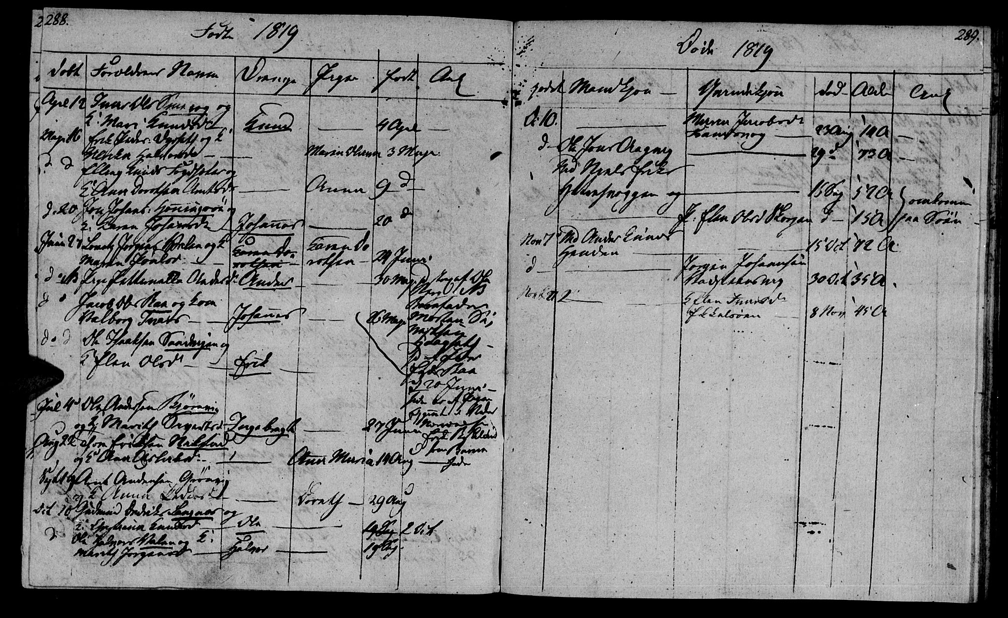 Ministerialprotokoller, klokkerbøker og fødselsregistre - Møre og Romsdal, SAT/A-1454/569/L0817: Parish register (official) no. 569A03, 1805-1819, p. 288-289