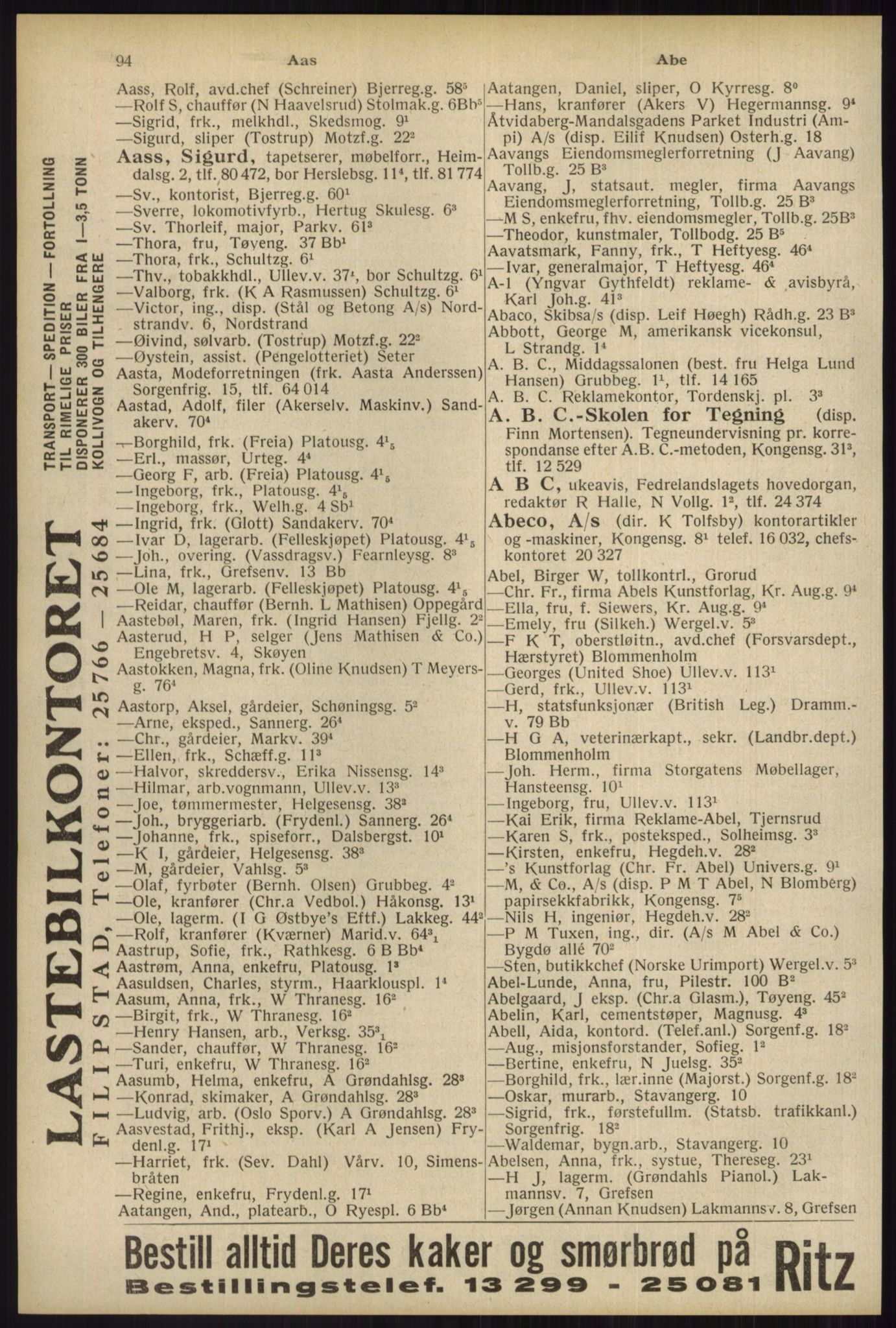 Kristiania/Oslo adressebok, PUBL/-, 1934, p. 94