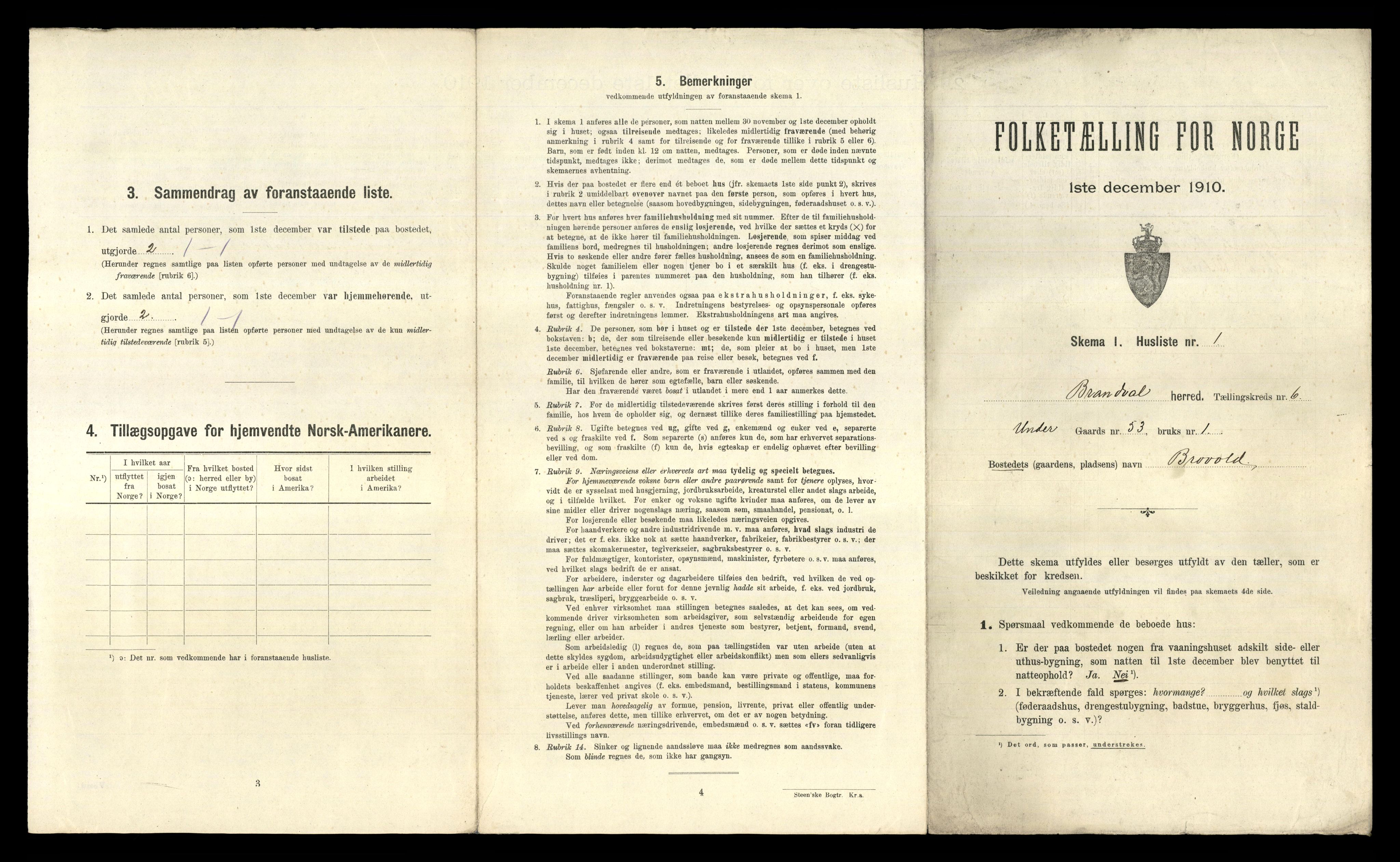 RA, 1910 census for Brandval, 1910, p. 755