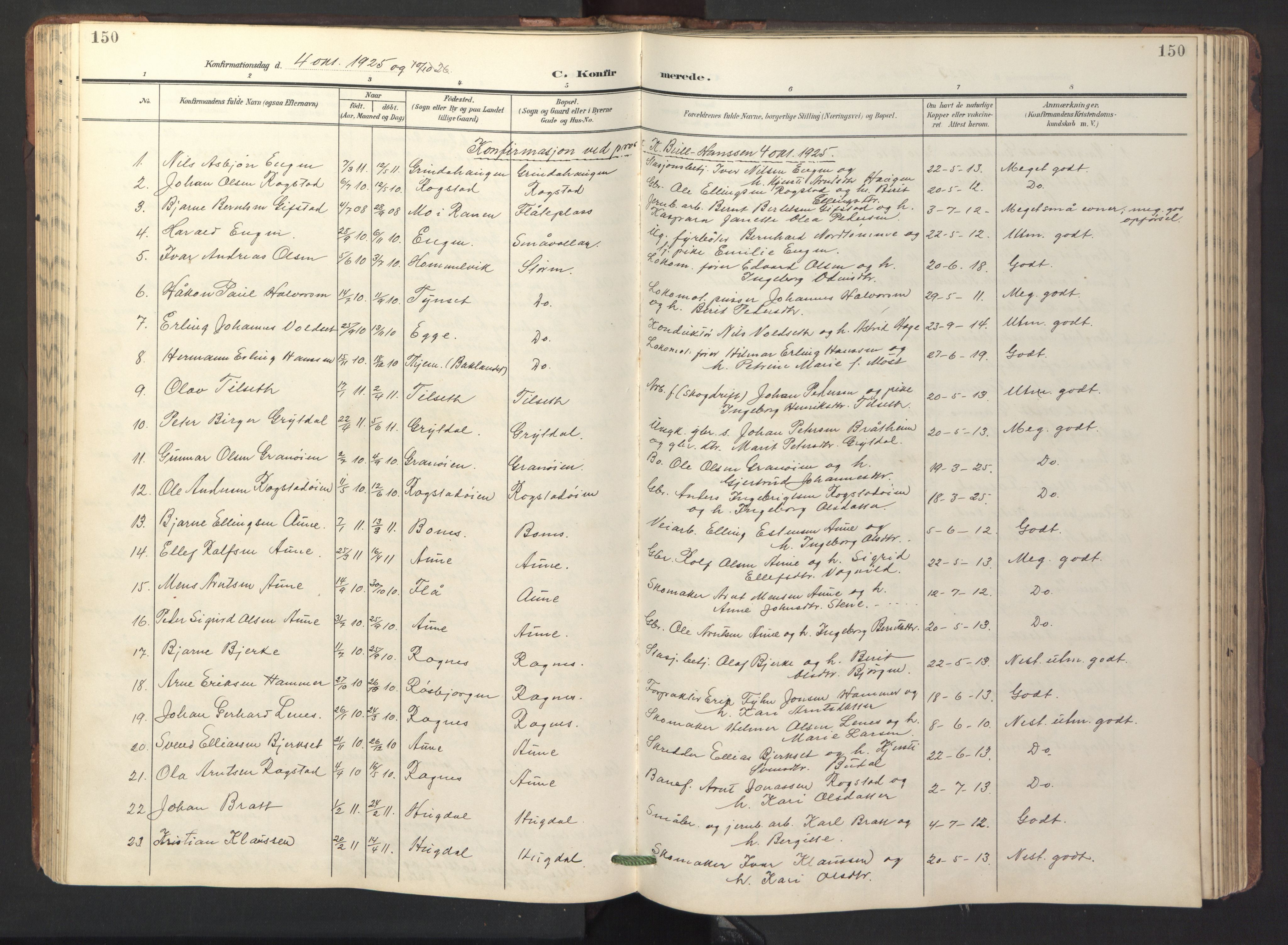 Ministerialprotokoller, klokkerbøker og fødselsregistre - Sør-Trøndelag, SAT/A-1456/687/L1019: Parish register (copy) no. 687C03, 1904-1931, p. 150