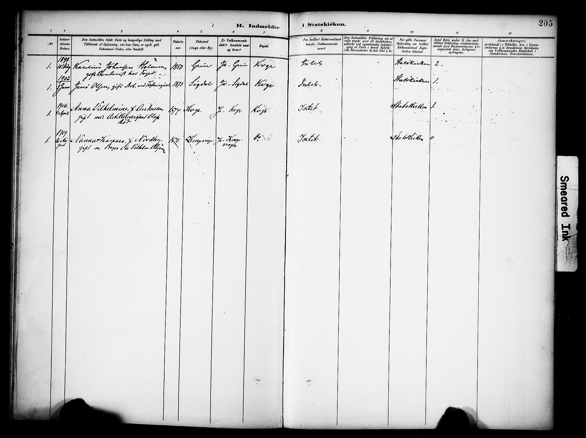 Vinger prestekontor, AV/SAH-PREST-024/H/Ha/Haa/L0016: Parish register (official) no. 16, 1898-1920, p. 205