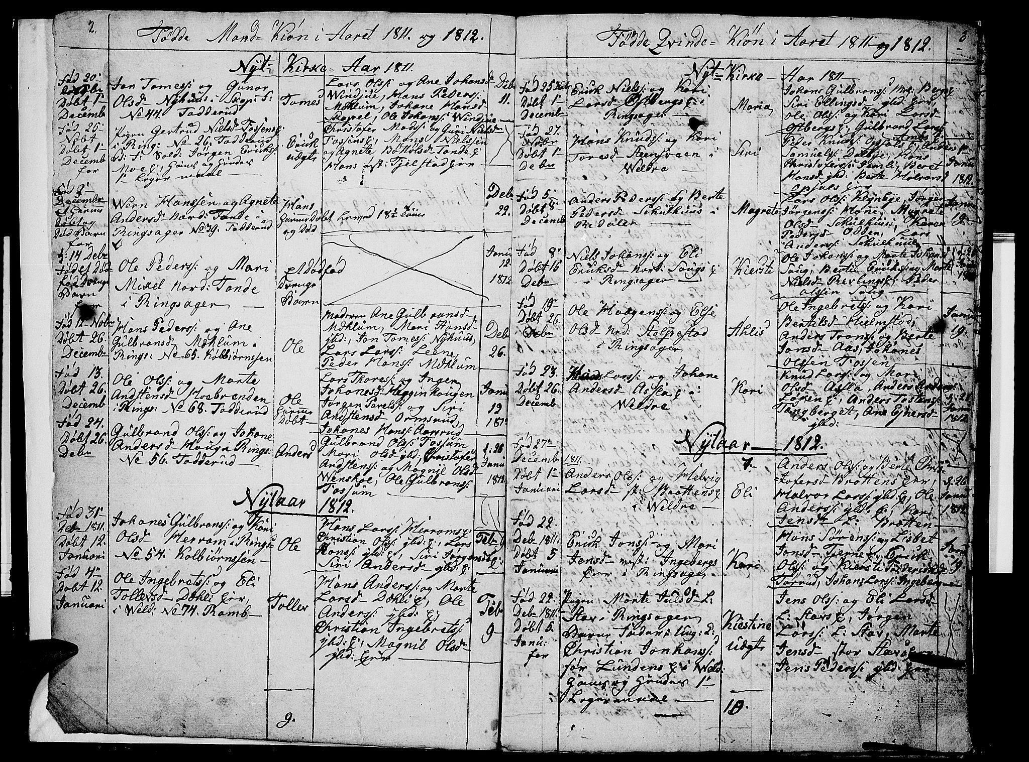 Ringsaker prestekontor, AV/SAH-PREST-014/I/Ia/L0005/0009: Parish register draft no. 5.9, 1811-1814, p. 2-3