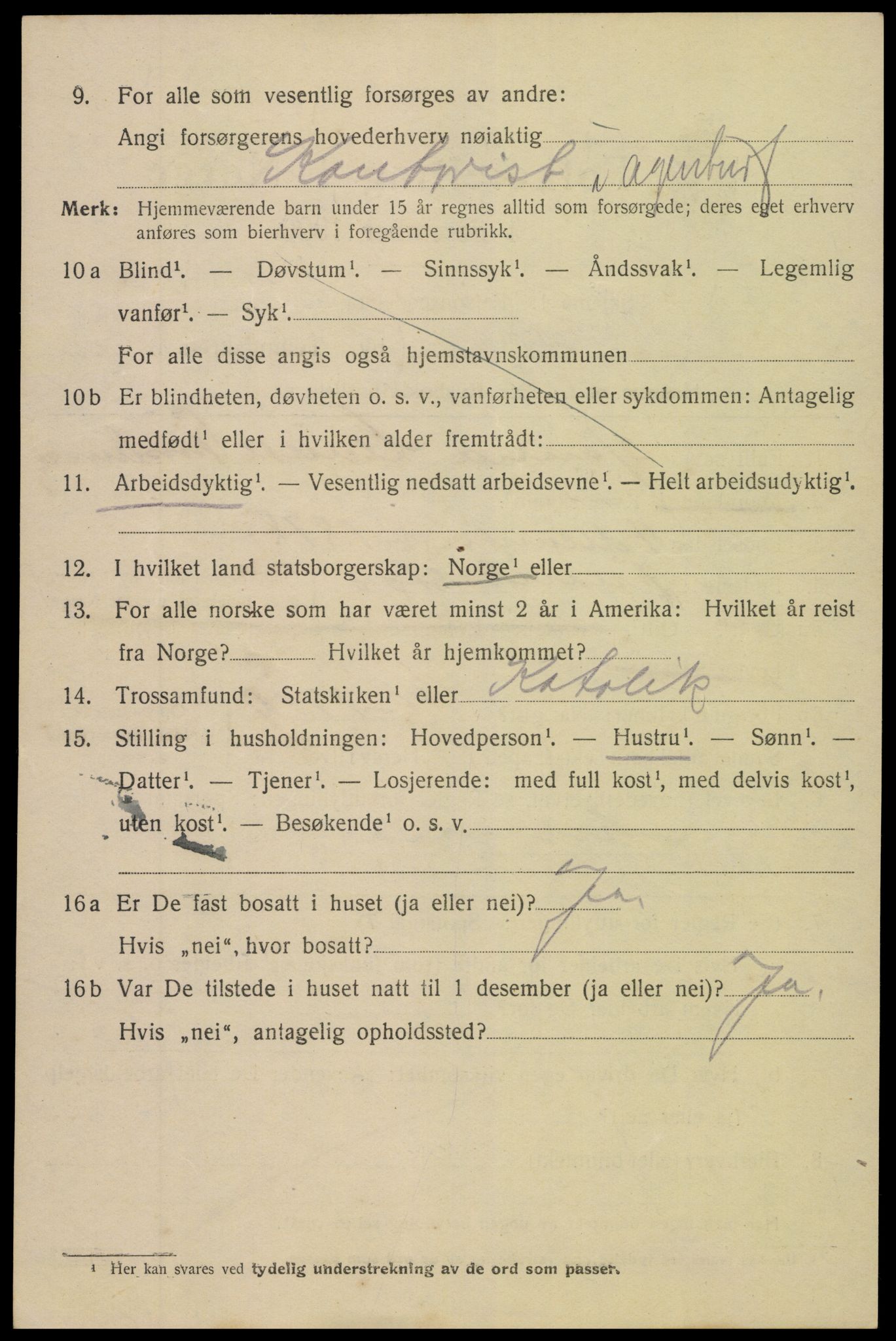 SAK, 1920 census for Arendal, 1920, p. 16049