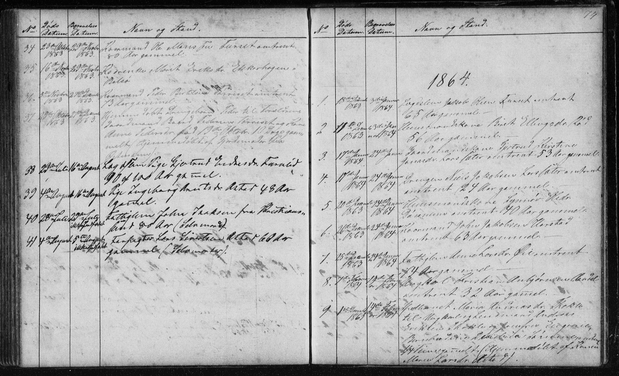 Ministerialprotokoller, klokkerbøker og fødselsregistre - Møre og Romsdal, AV/SAT-A-1454/584/L0968: Parish register (copy) no. 584C01, 1862-1877, p. 74