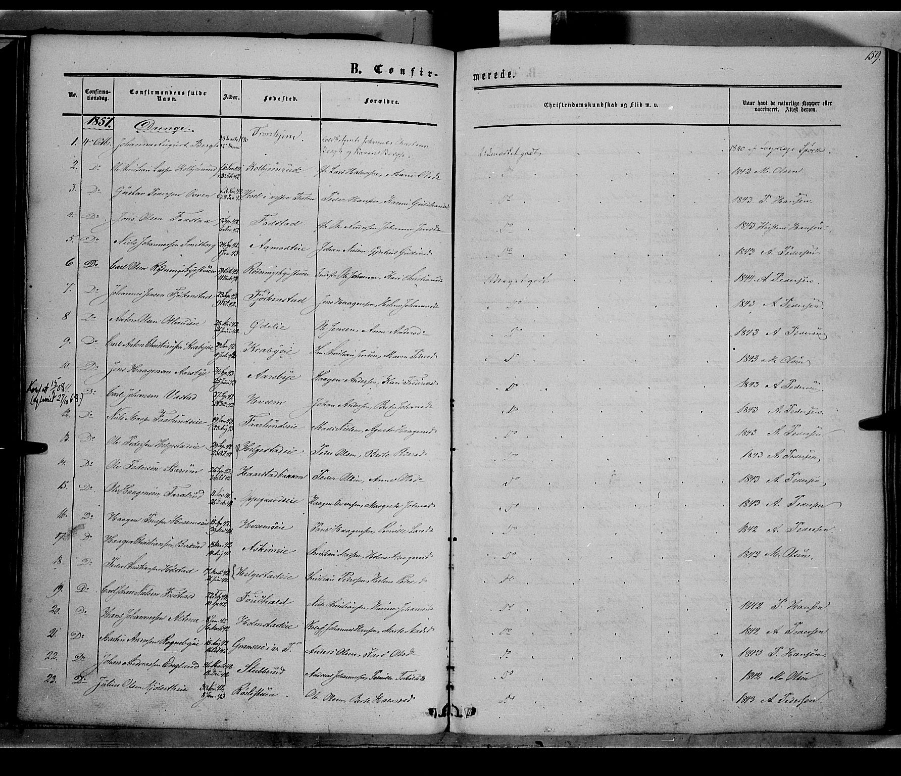 Østre Toten prestekontor, AV/SAH-PREST-104/H/Ha/Haa/L0004: Parish register (official) no. 4, 1857-1865, p. 159