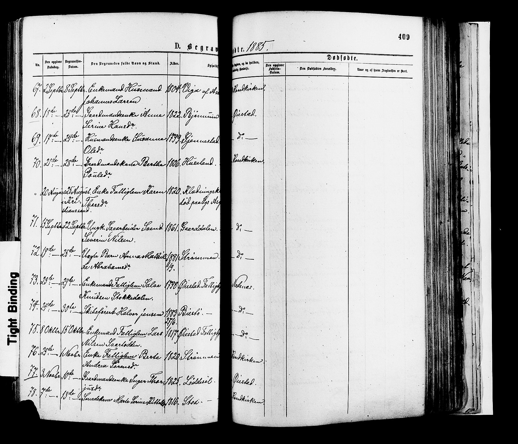 Øyestad sokneprestkontor, AV/SAK-1111-0049/F/Fa/L0016: Parish register (official) no. A 16, 1874-1886, p. 409