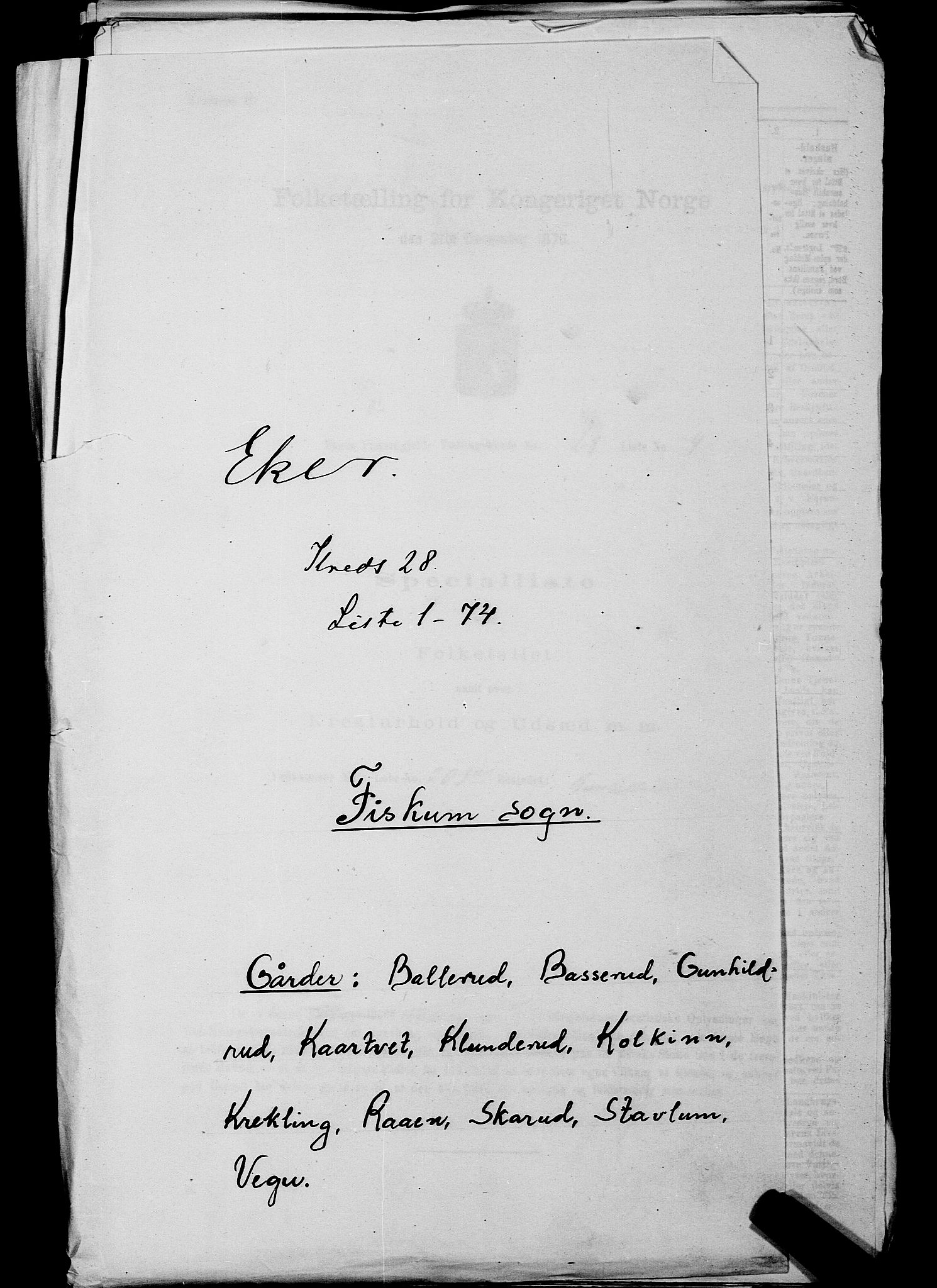 SAKO, 1875 census for 0624P Eiker, 1875, p. 4803