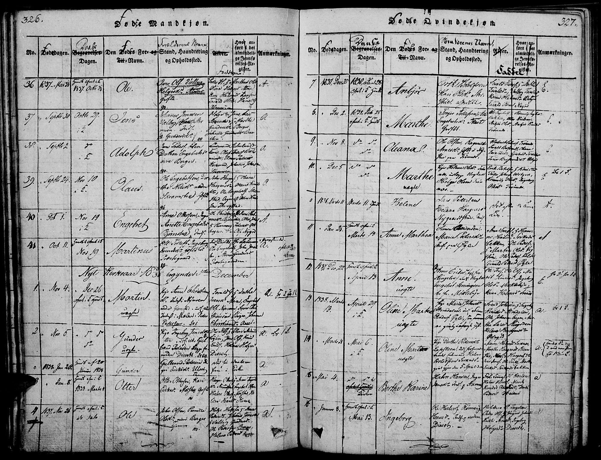 Åmot prestekontor, Hedmark, SAH/PREST-056/H/Ha/Haa/L0005: Parish register (official) no. 5, 1815-1841, p. 326-327