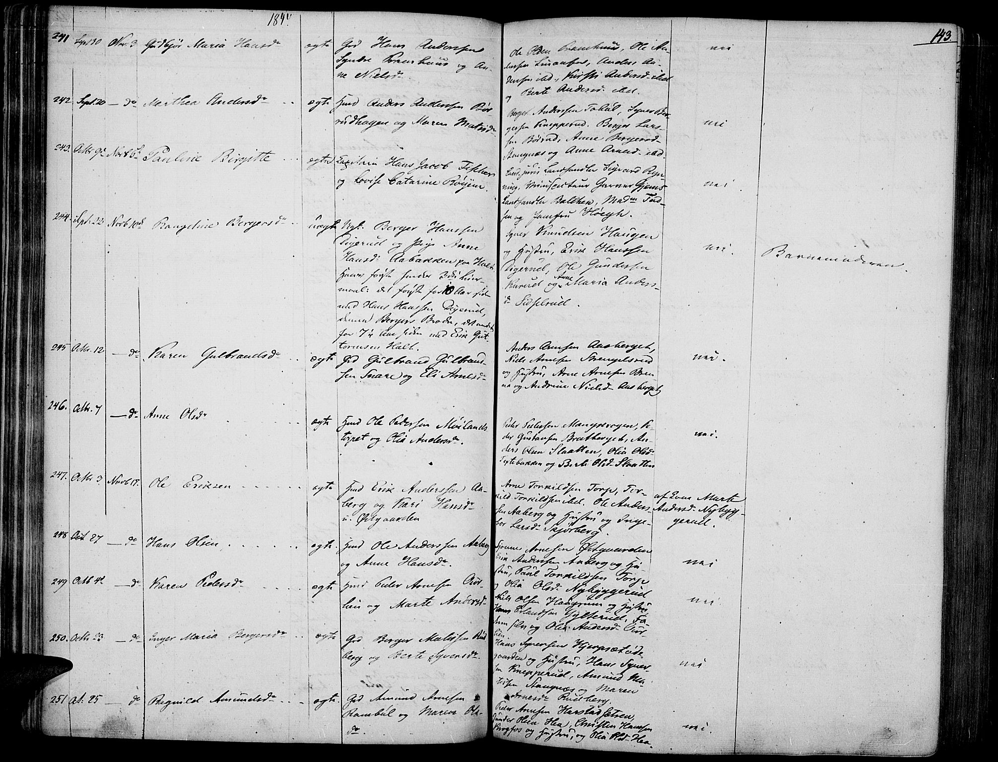 Vinger prestekontor, AV/SAH-PREST-024/H/Ha/Haa/L0008: Parish register (official) no. 8, 1839-1847, p. 143