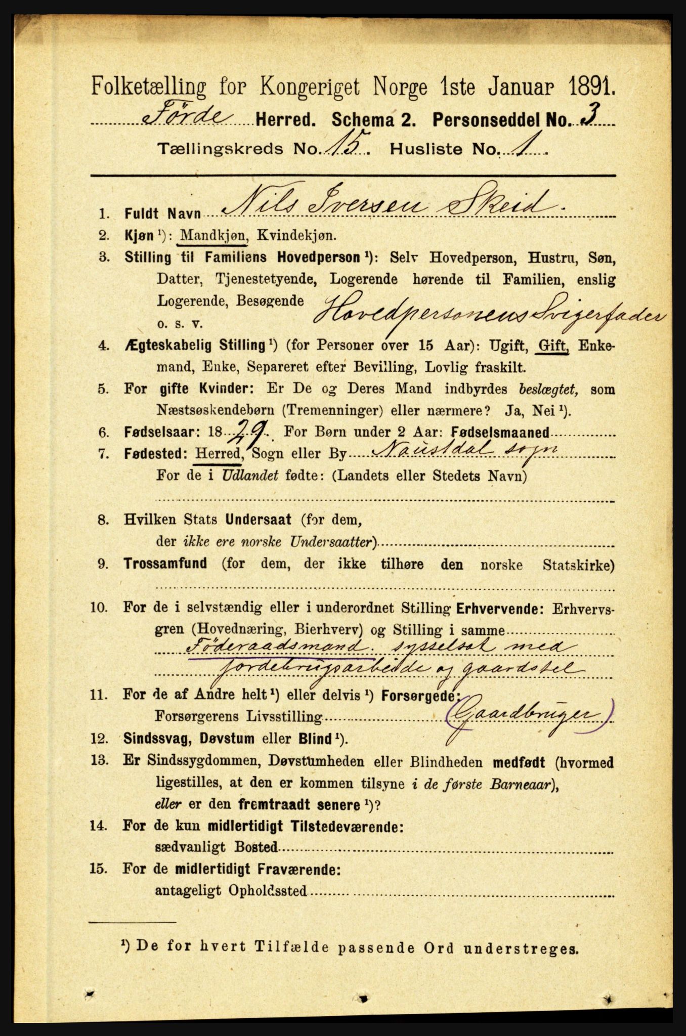 RA, 1891 census for 1432 Førde, 1891, p. 5557