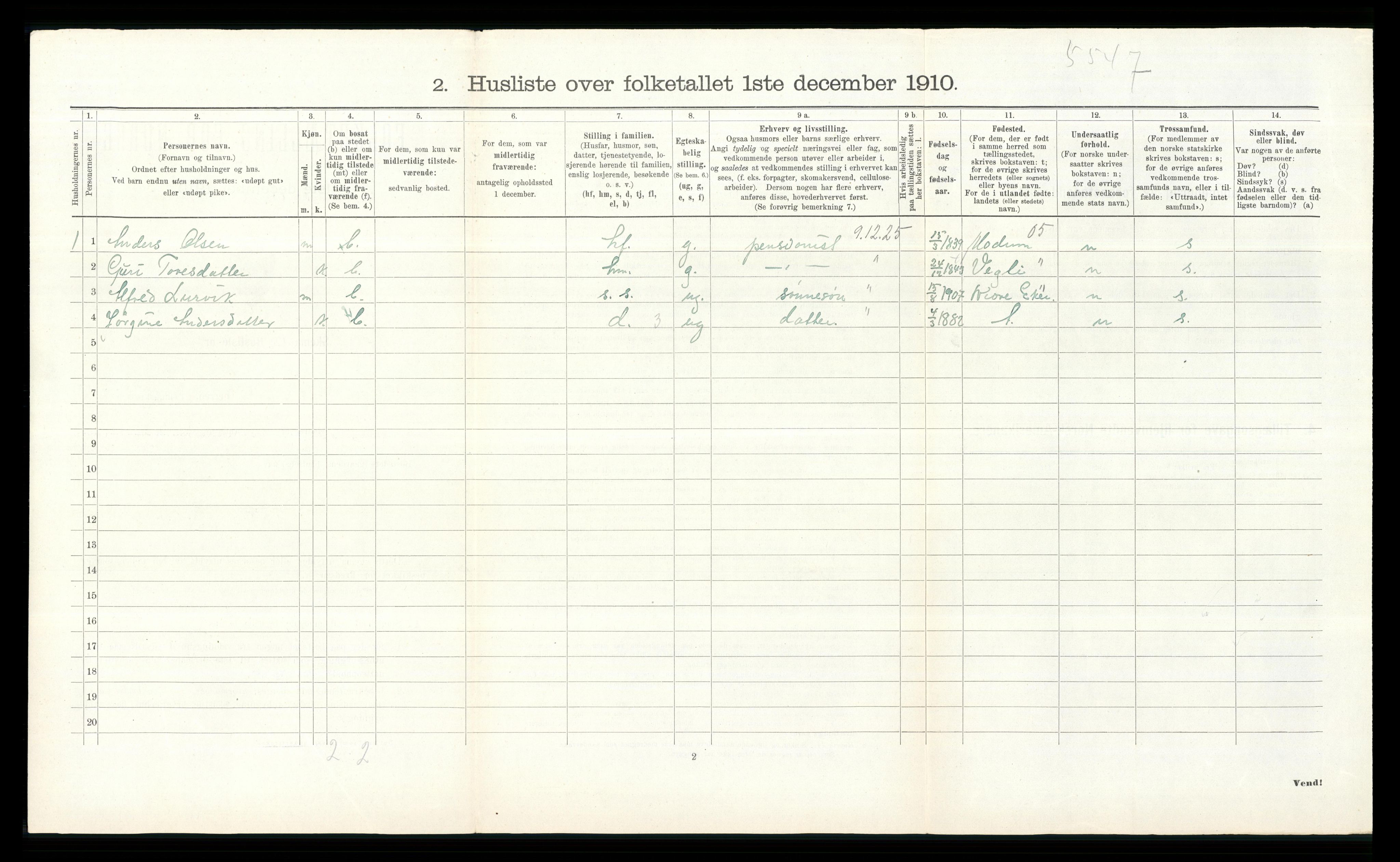 RA, 1910 census for Øvre Eiker, 1910, p. 2496