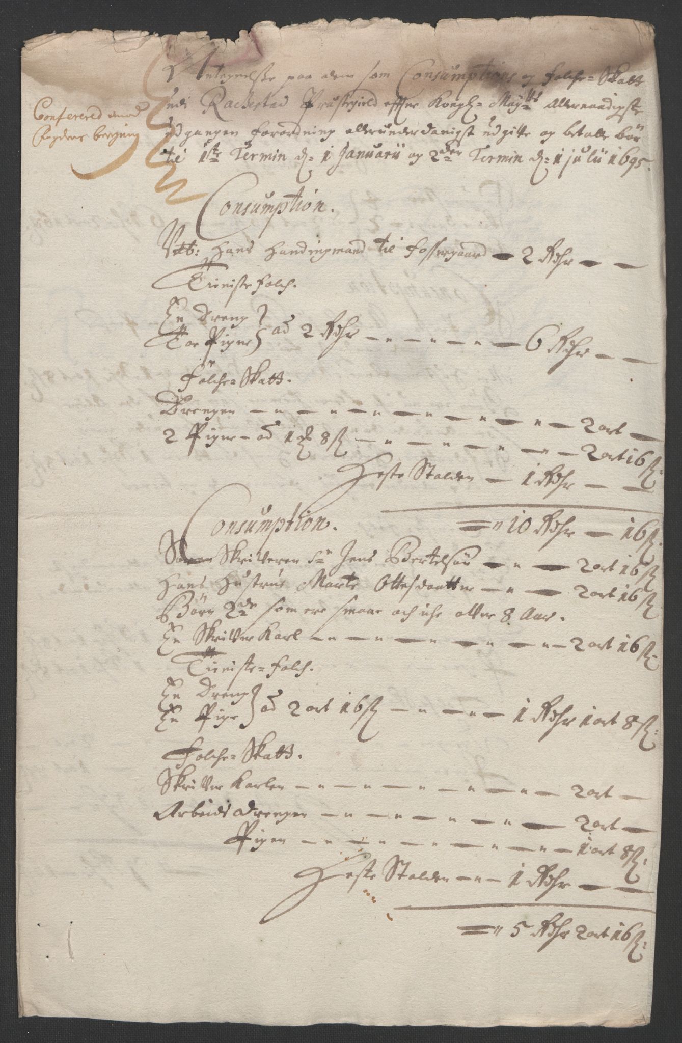 Rentekammeret inntil 1814, Reviderte regnskaper, Fogderegnskap, AV/RA-EA-4092/R07/L0285: Fogderegnskap Rakkestad, Heggen og Frøland, 1695, p. 229