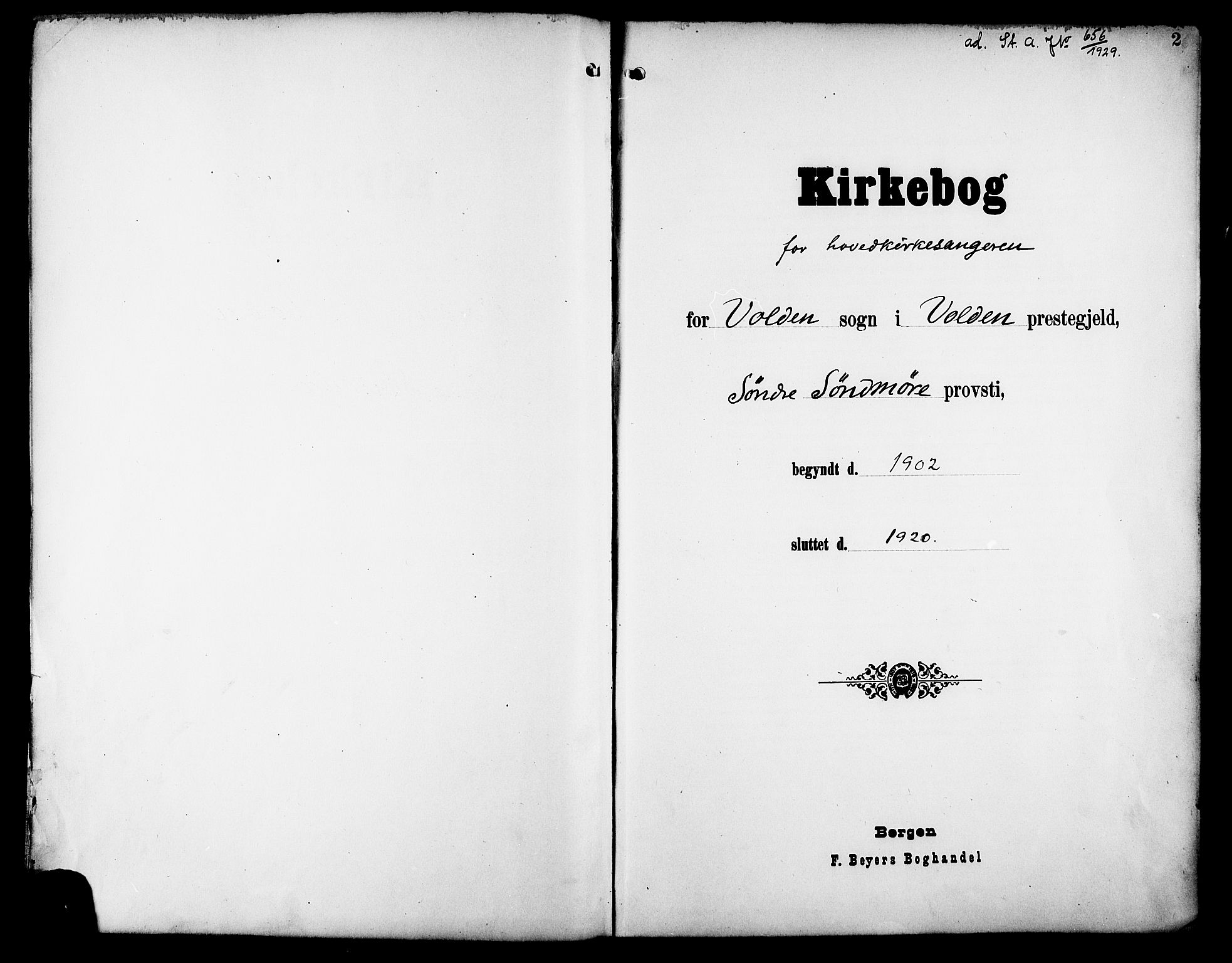 Ministerialprotokoller, klokkerbøker og fødselsregistre - Møre og Romsdal, SAT/A-1454/511/L0159: Parish register (copy) no. 511C05, 1902-1920, p. 2