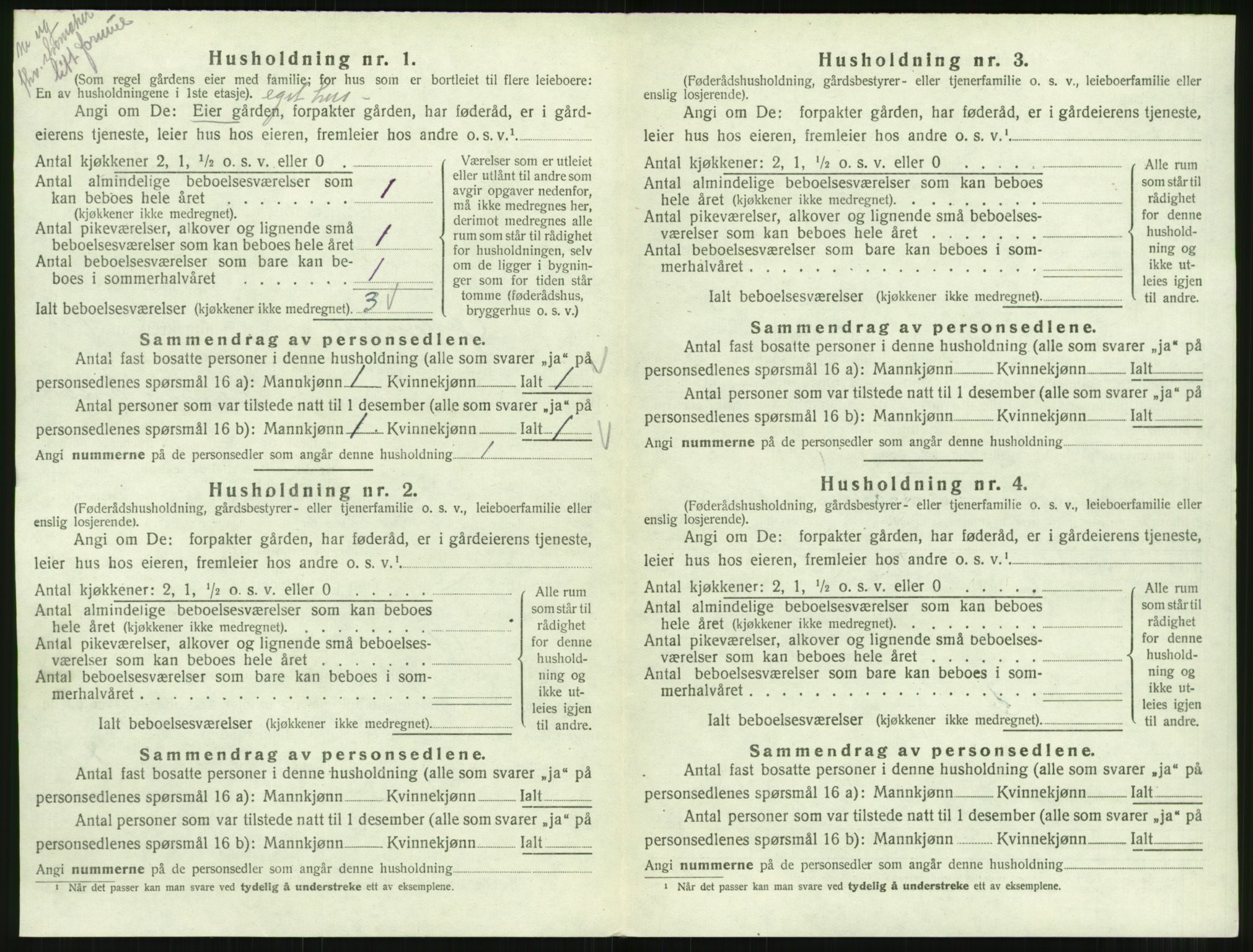 SAT, 1920 census for Øksendal, 1920, p. 30