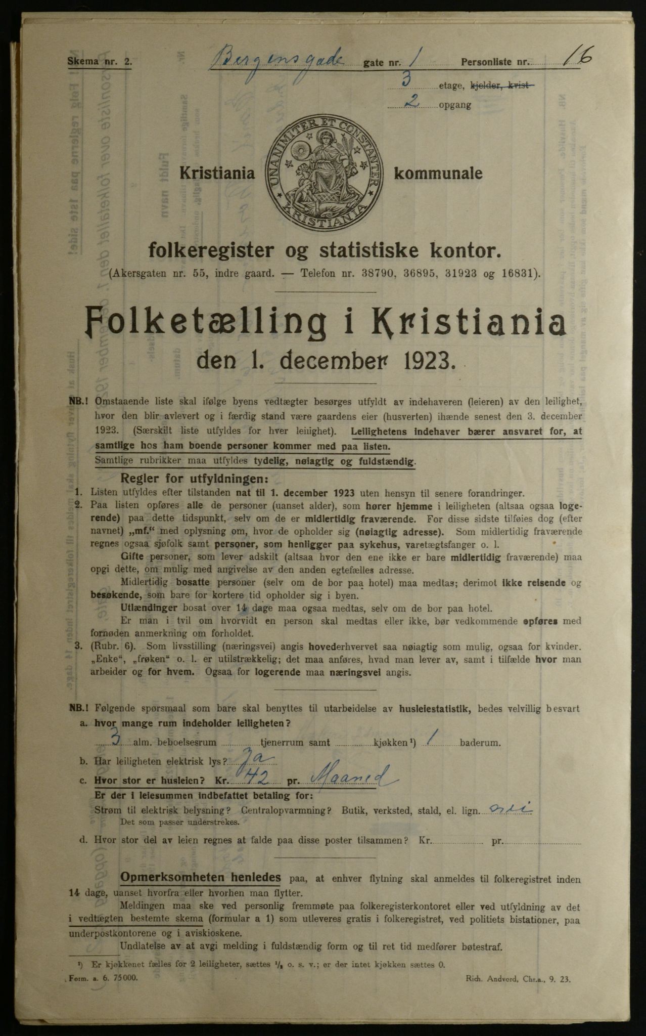 OBA, Municipal Census 1923 for Kristiania, 1923, p. 4534