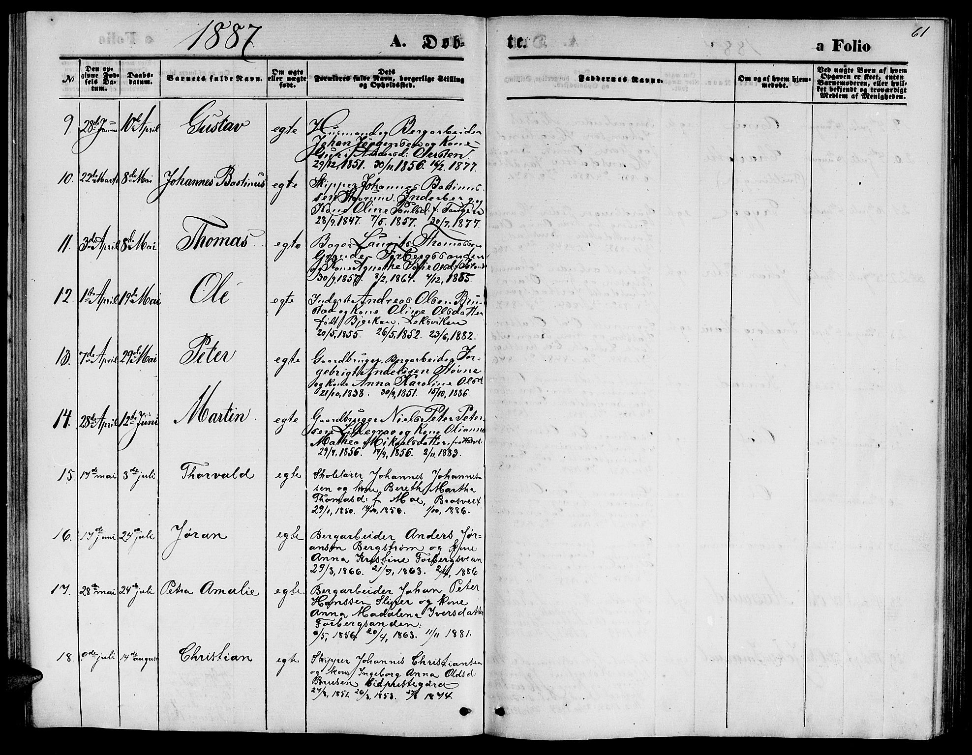 Ministerialprotokoller, klokkerbøker og fødselsregistre - Nord-Trøndelag, SAT/A-1458/722/L0225: Parish register (copy) no. 722C01, 1871-1888, p. 61