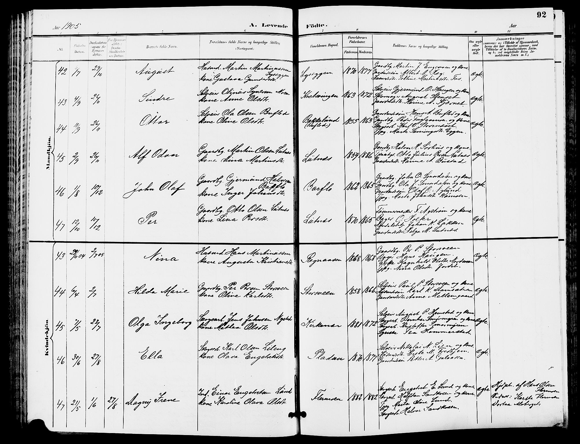 Trysil prestekontor, AV/SAH-PREST-046/H/Ha/Hab/L0006: Parish register (copy) no. 6, 1896-1912, p. 92