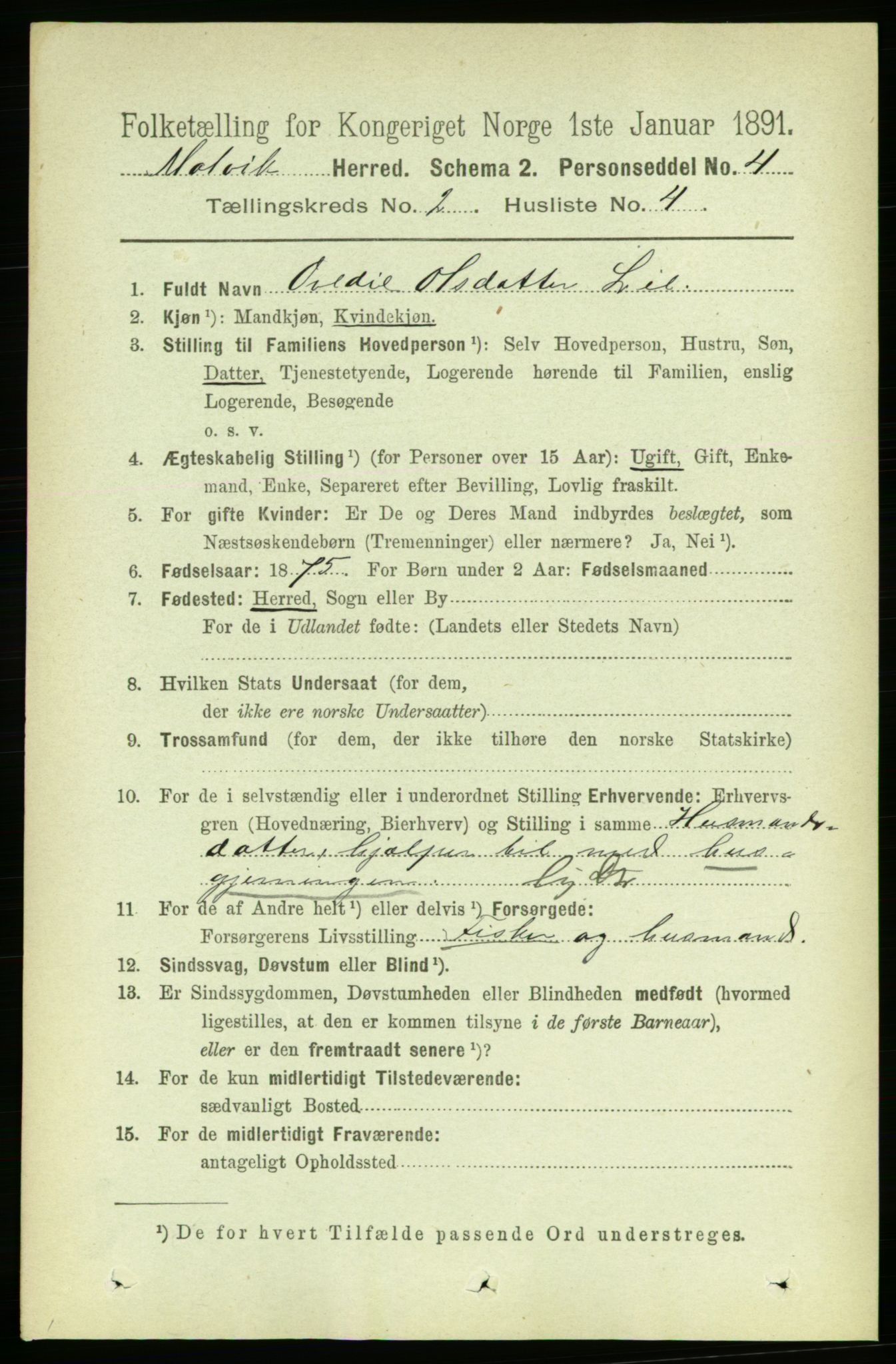 RA, 1891 census for 1663 Malvik, 1891, p. 774