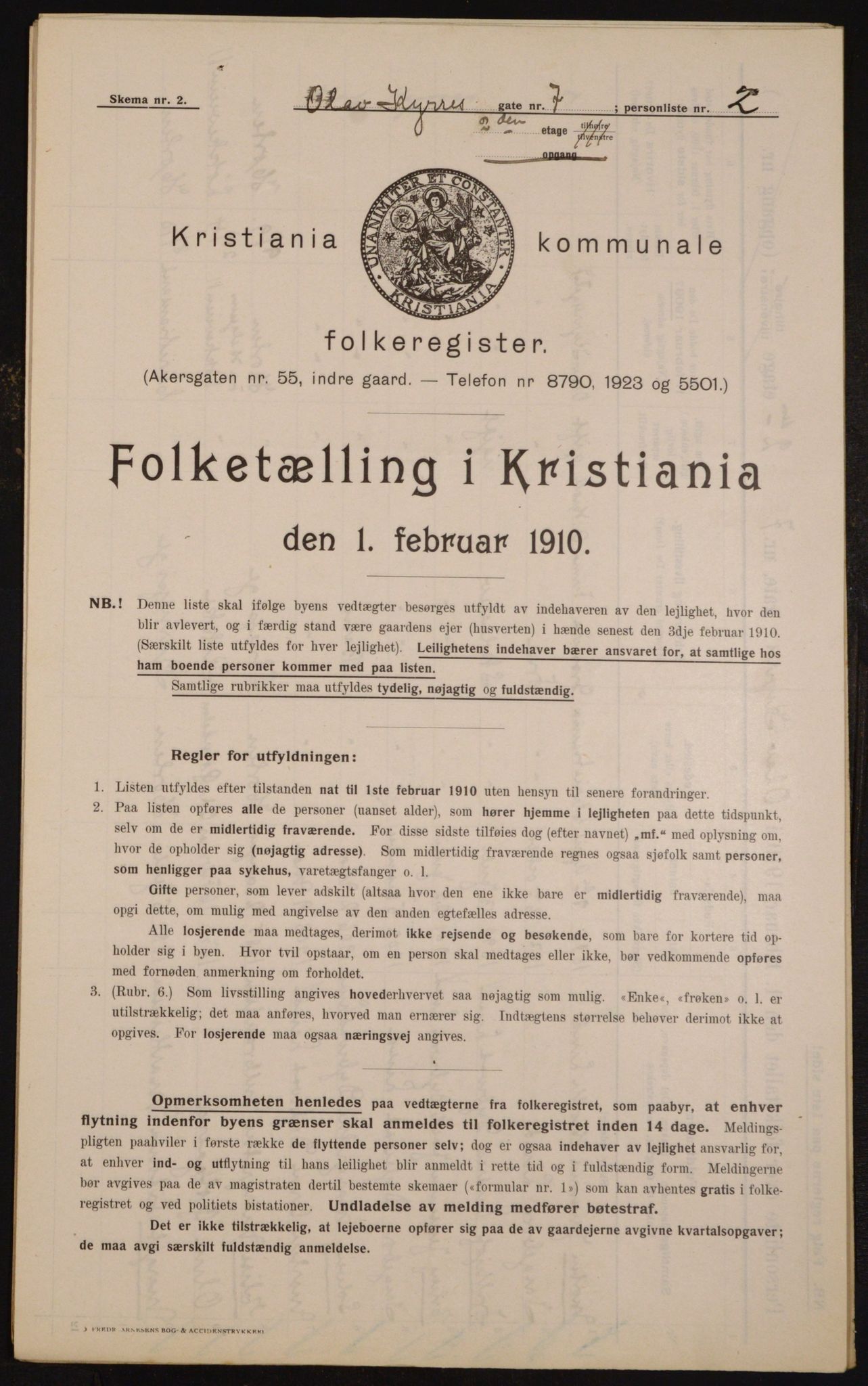 OBA, Municipal Census 1910 for Kristiania, 1910, p. 72641