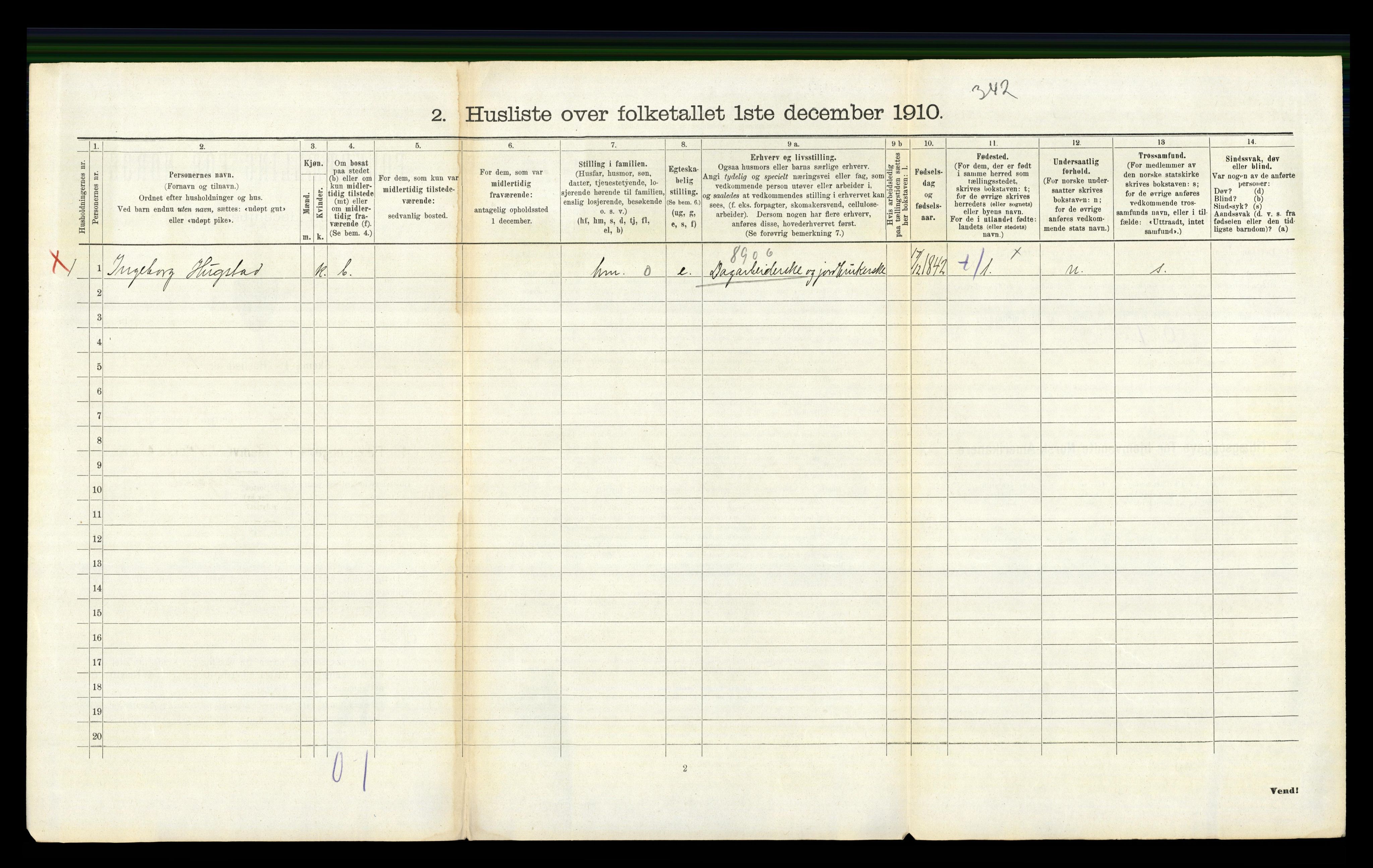 RA, 1910 census for Kvikne, 1910, p. 266