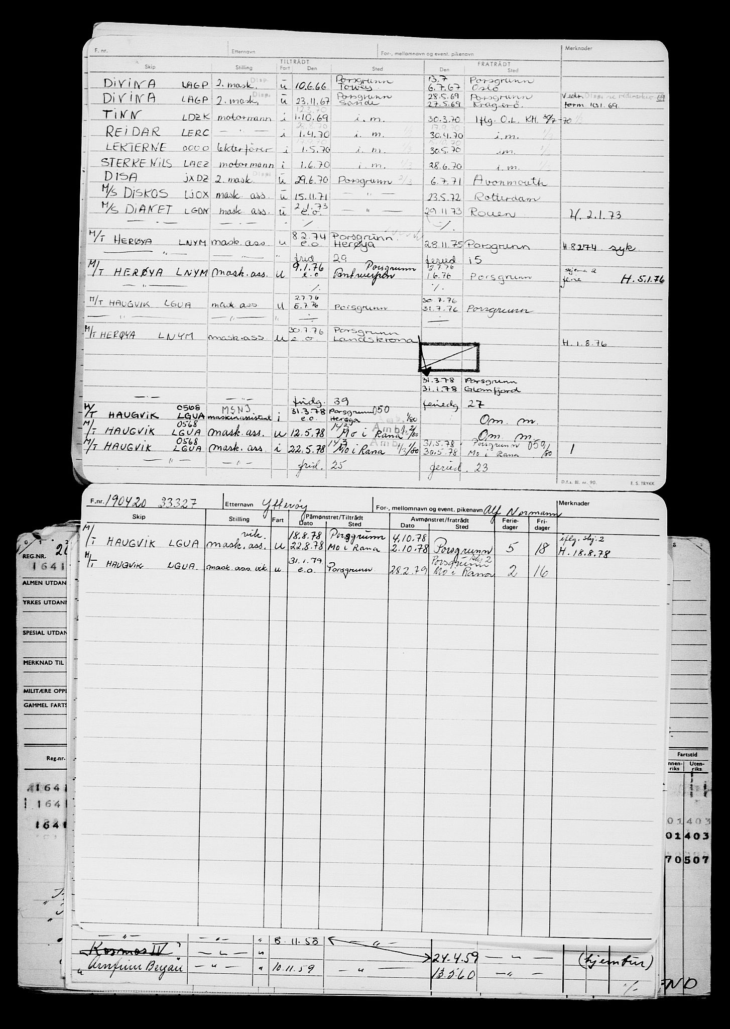 Direktoratet for sjømenn, RA/S-3545/G/Gb/L0179: Hovedkort, 1920, p. 601