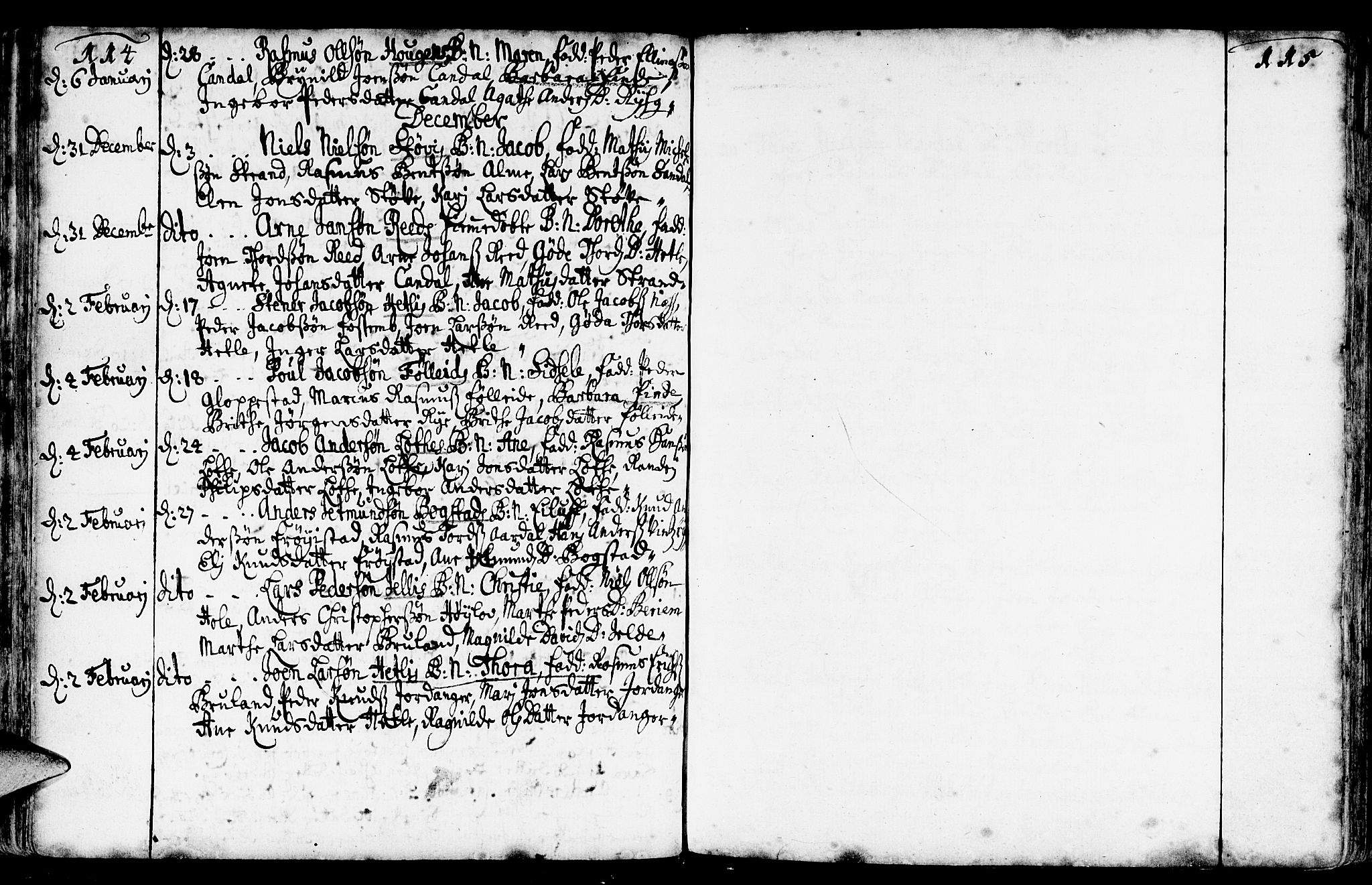 Gloppen sokneprestembete, AV/SAB-A-80101/H/Haa/Haaa/L0002: Parish register (official) no. A 2, 1712-1735, p. 114-115