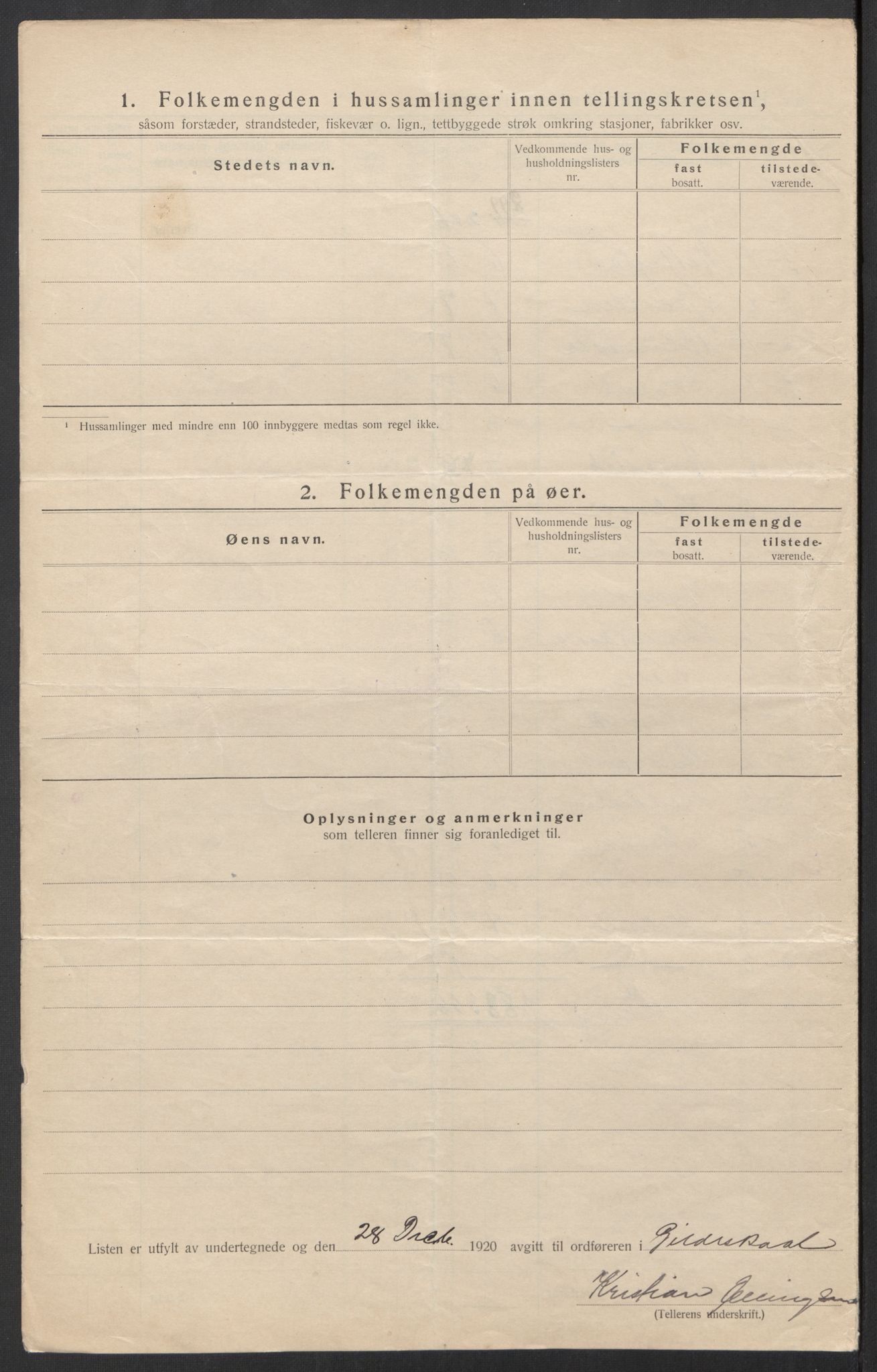 SAT, 1920 census for Gildeskål, 1920, p. 9