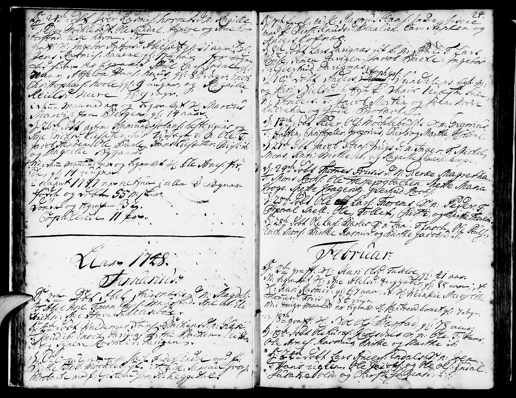 Davik sokneprestembete, SAB/A-79701/H/Haa/Haaa/L0002: Parish register (official) no. A 2, 1742-1816, p. 24
