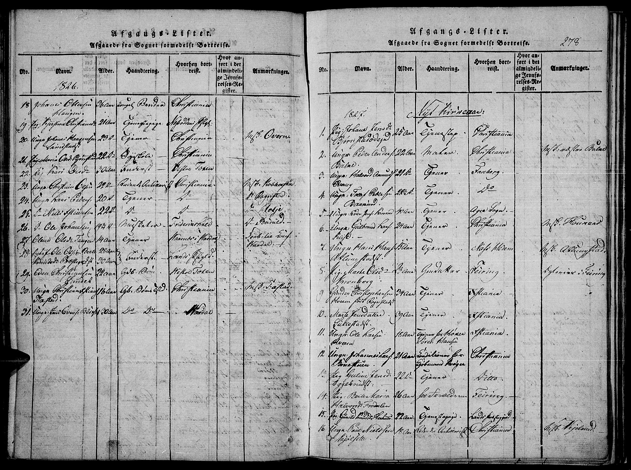 Toten prestekontor, SAH/PREST-102/H/Ha/Haa/L0010: Parish register (official) no. 10, 1820-1828, p. 278