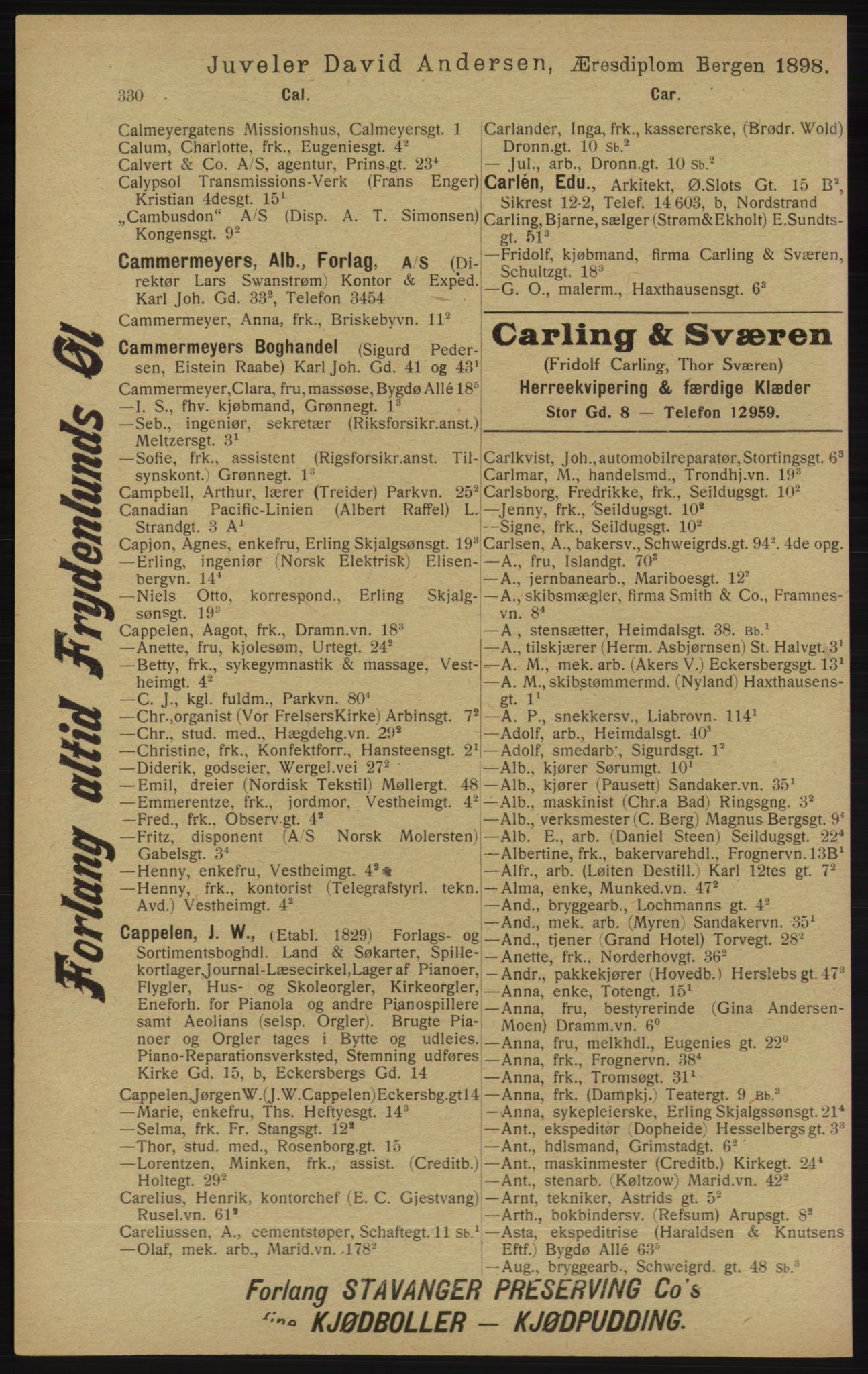 Kristiania/Oslo adressebok, PUBL/-, 1913, p. 342