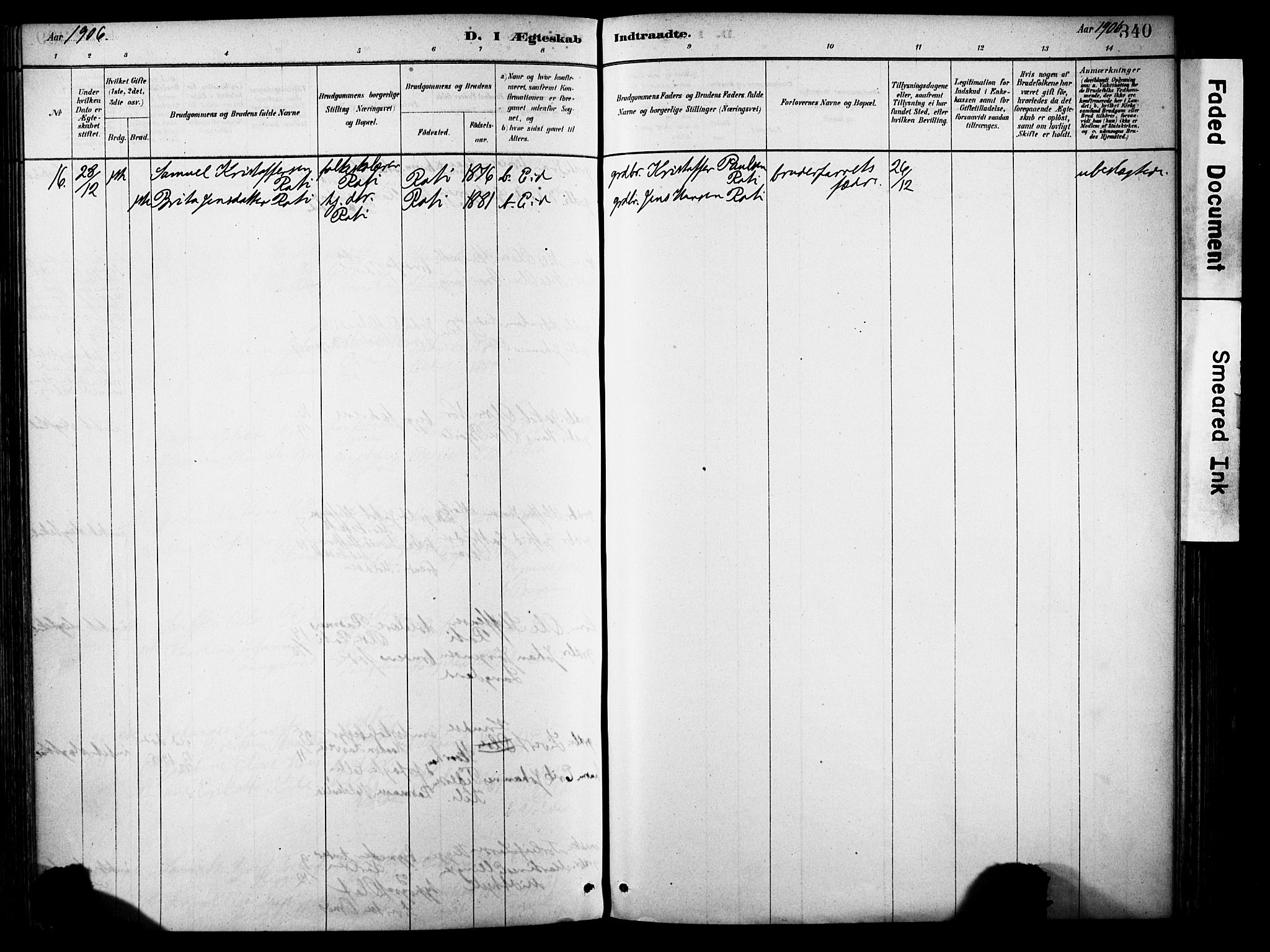 Eid sokneprestembete, AV/SAB-A-82301/H/Haa/Haab/L0001: Parish register (official) no. B 1, 1879-1906, p. 340