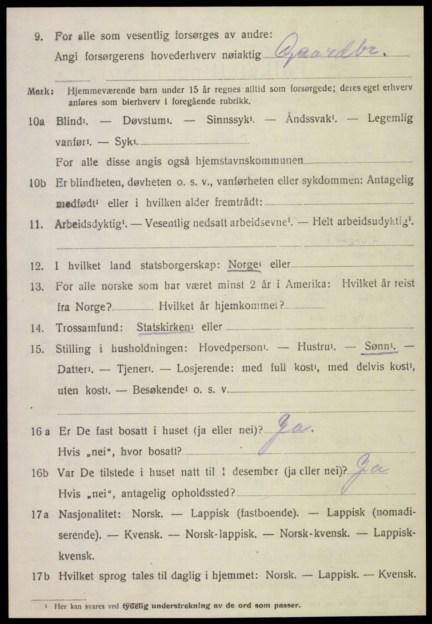 SAT, 1920 census for Gravvik, 1920, p. 747