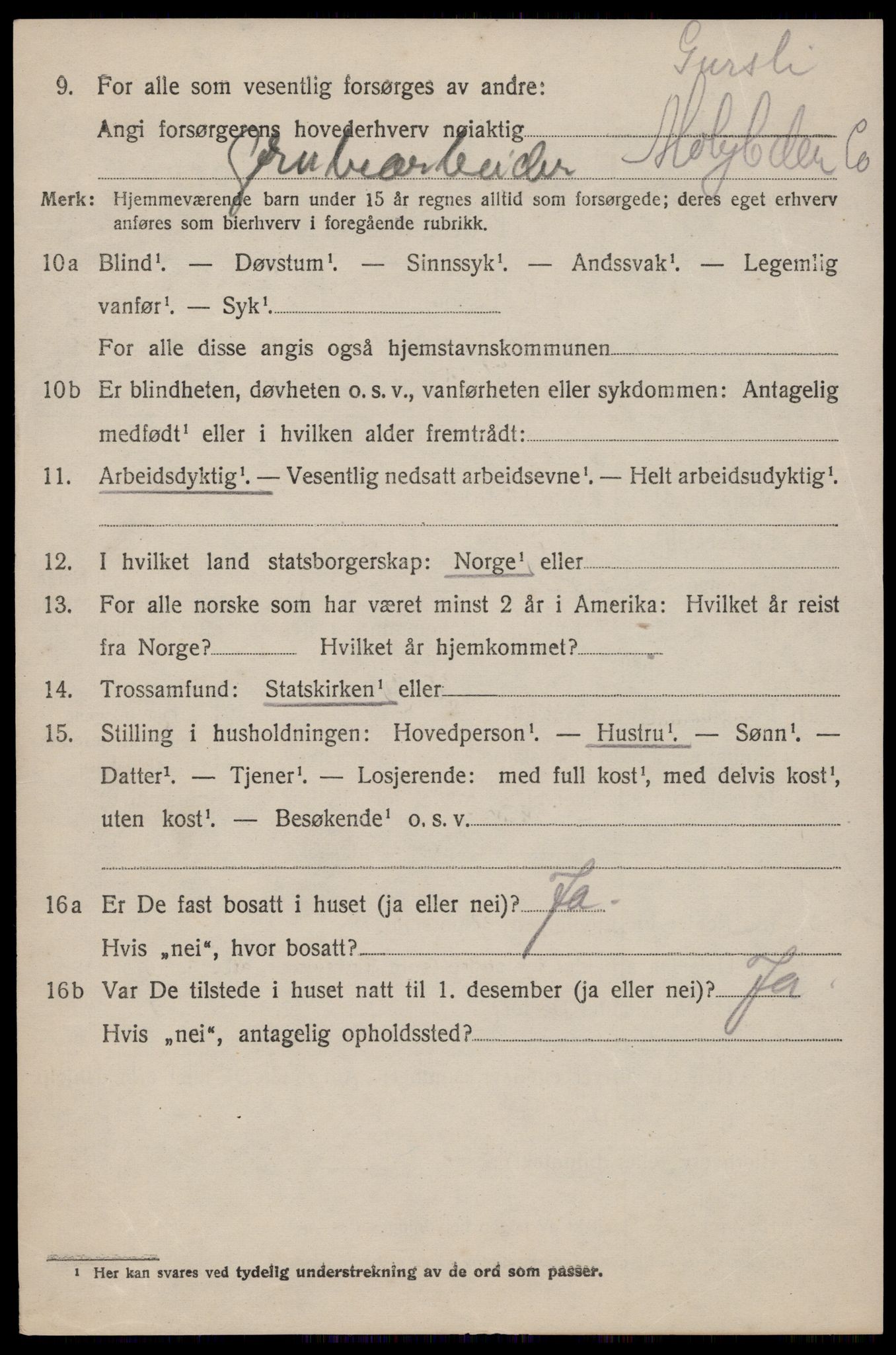 SAST, 1920 census for Lund, 1920, p. 2119