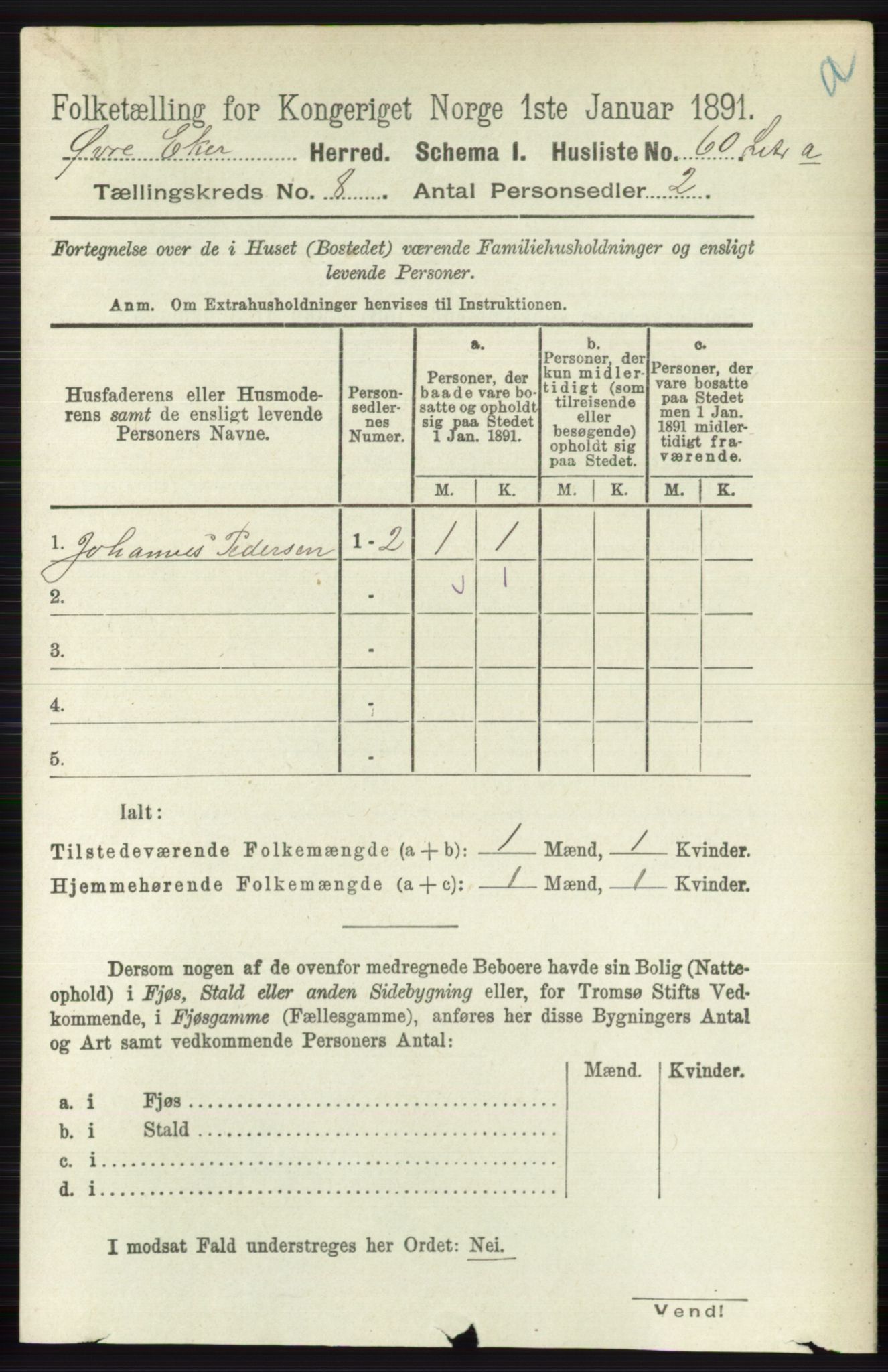 RA, 1891 census for 0624 Øvre Eiker, 1891, p. 3229