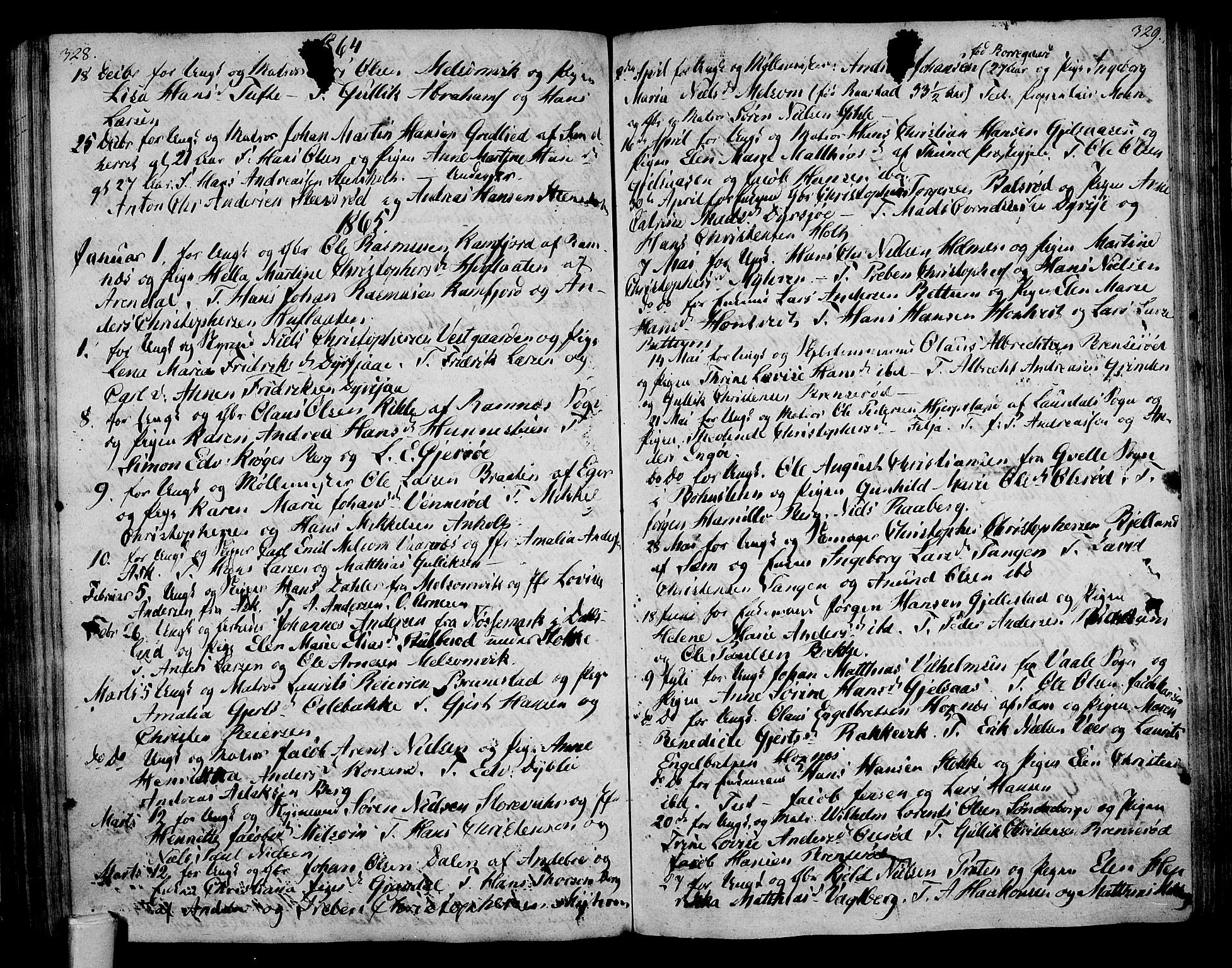 Stokke kirkebøker, AV/SAKO-A-320/F/Fa/L0004: Parish register (official) no. I 4, 1804-1815, p. 328-329