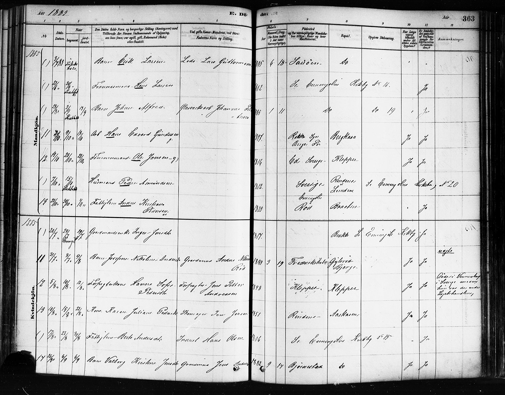 Idd prestekontor Kirkebøker, AV/SAO-A-10911/F/Fc/L0006b: Parish register (official) no. III 6B, 1878-1903, p. 363