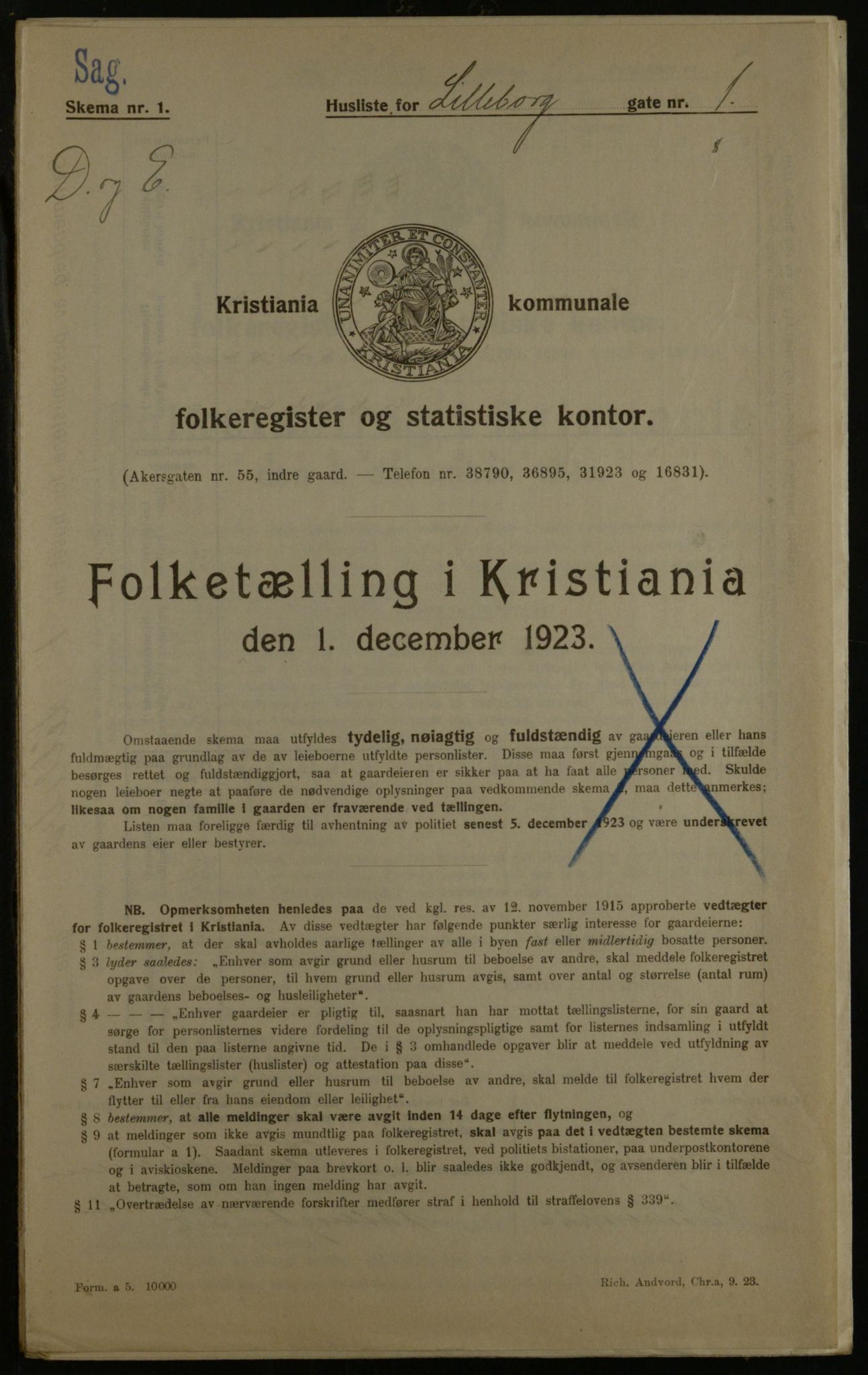 OBA, Municipal Census 1923 for Kristiania, 1923, p. 63771