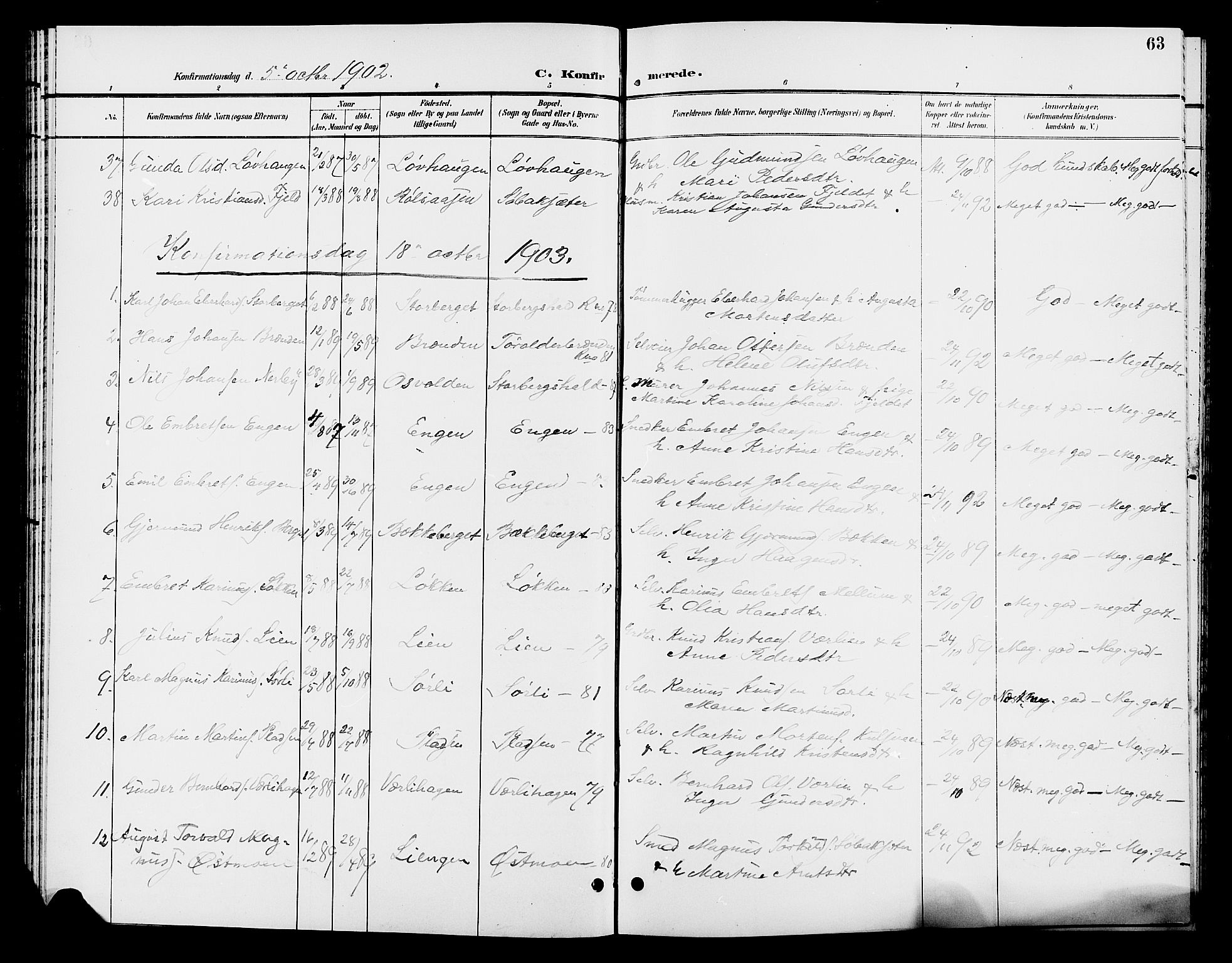 Elverum prestekontor, AV/SAH-PREST-044/H/Ha/Hab/L0006: Parish register (copy) no. 6, 1896-1907, p. 63