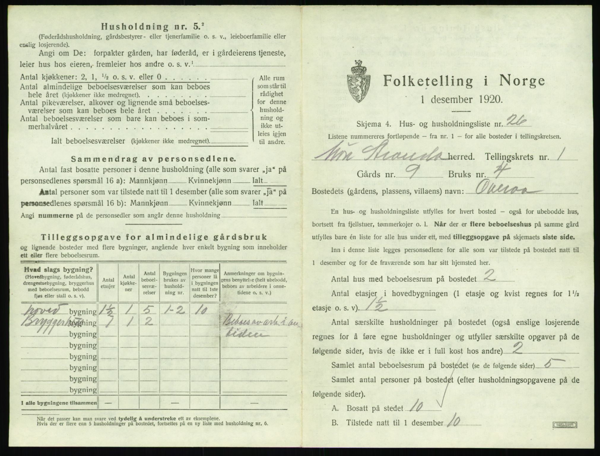 SAT, 1920 census for Stranda, 1920, p. 77